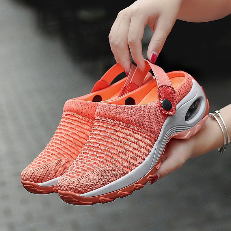 Hollow Out Shoes Mesh Casual Air Cushion Increased Sandals And Slippers - Taylor K Shop
