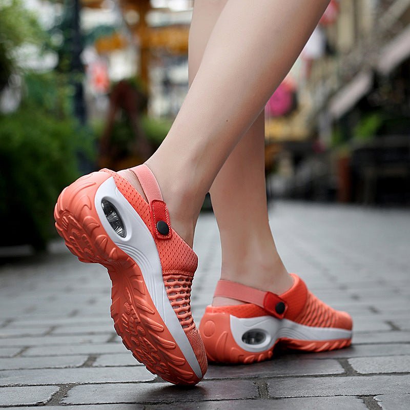 Hollow Out Shoes Mesh Casual Air Cushion Increased Sandals And Slippers - Taylor K Shop