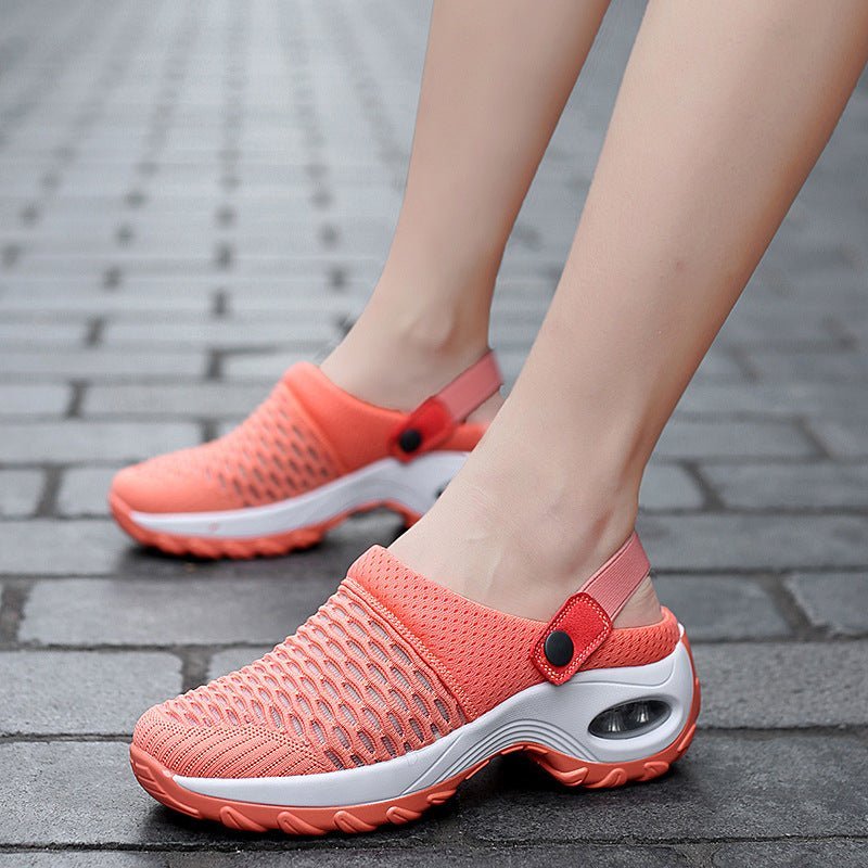 Hollow Out Shoes Mesh Casual Air Cushion Increased Sandals And Slippers - Taylor K Shop