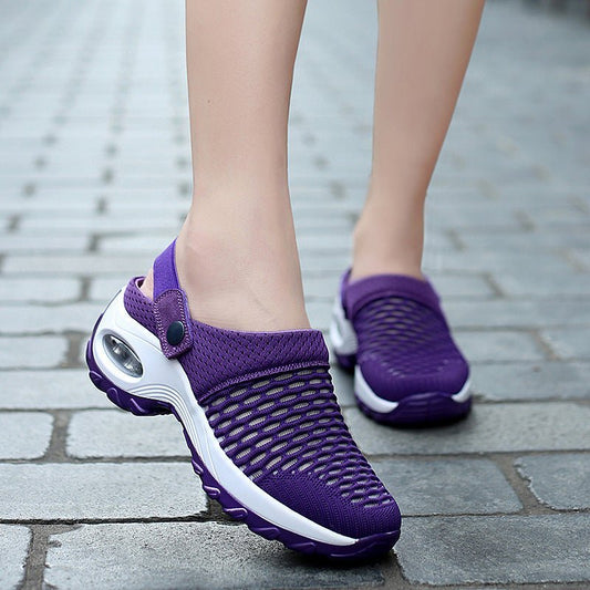 Hollow Out Shoes Mesh Casual Air Cushion Increased Sandals And Slippers - Taylor K Shop