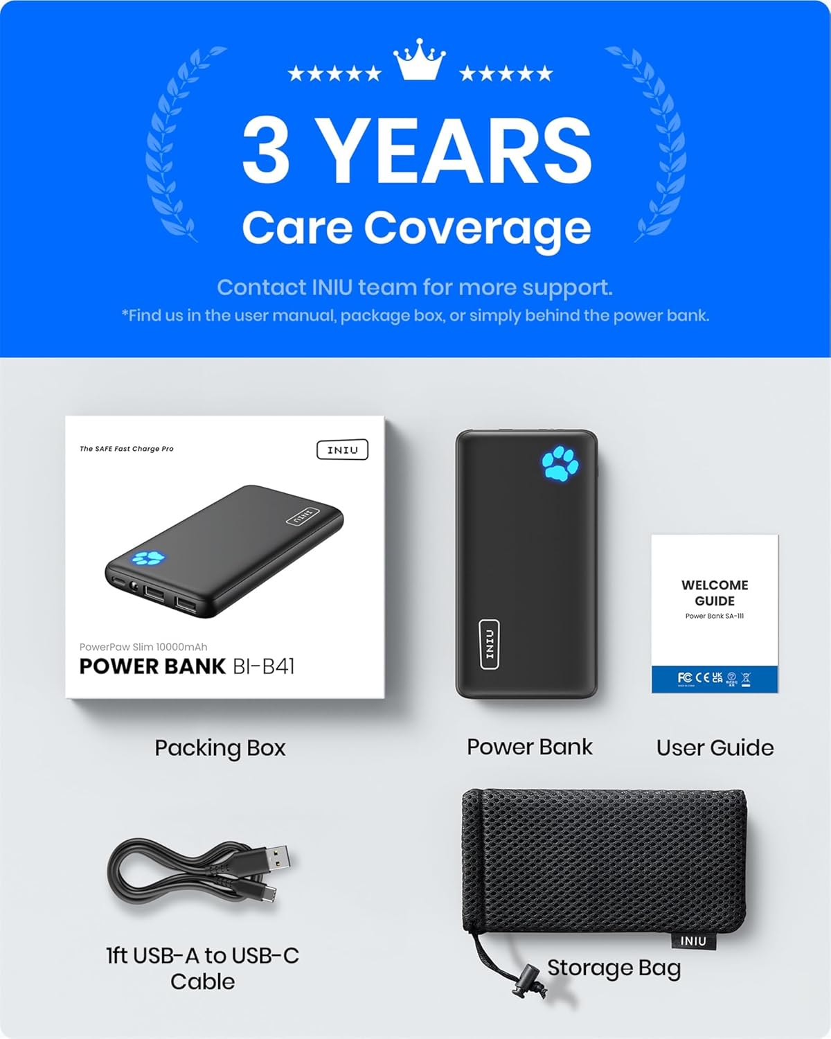 INIU 10000mAh UltraSlim Power Bank with USBC Fast Charging - Taylor K Shop
