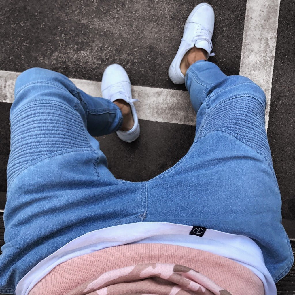 Jeans Men's Explosive Fashion Light Blue Skinny - Taylor K Shop