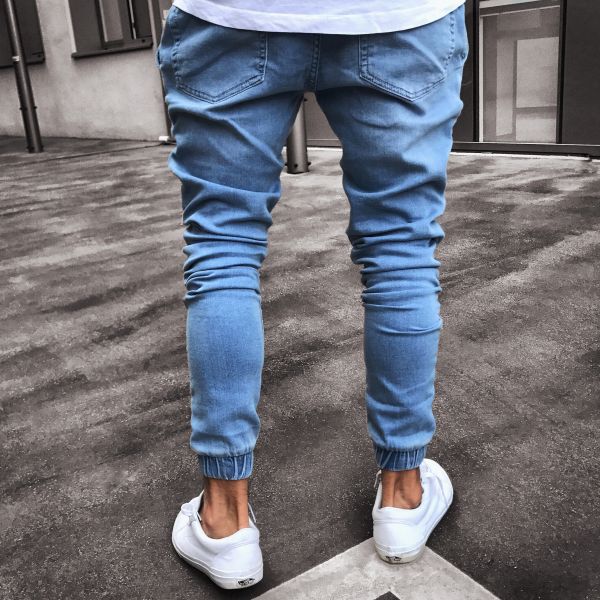 Jeans Men's Explosive Fashion Light Blue Skinny - Taylor K Shop