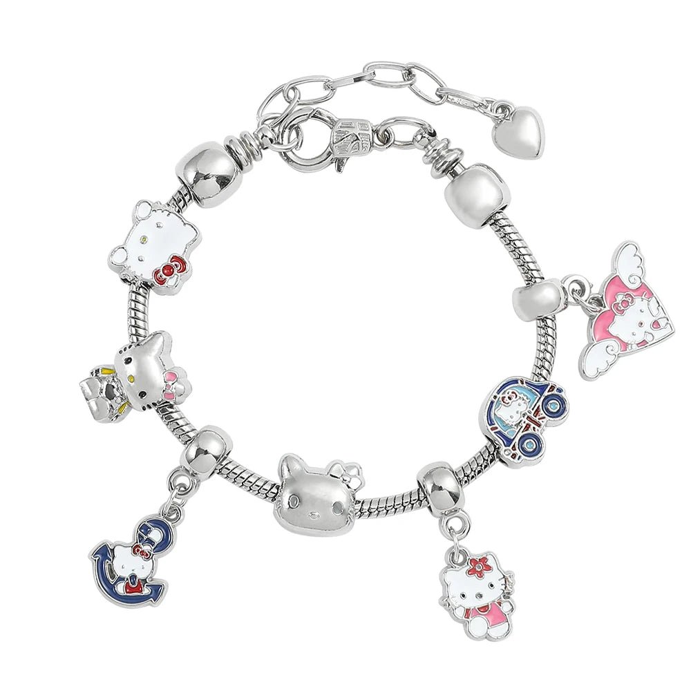 Kawaii Hello Kitty GoldPlated Charm Bracelet for Women - Taylor K Shop
