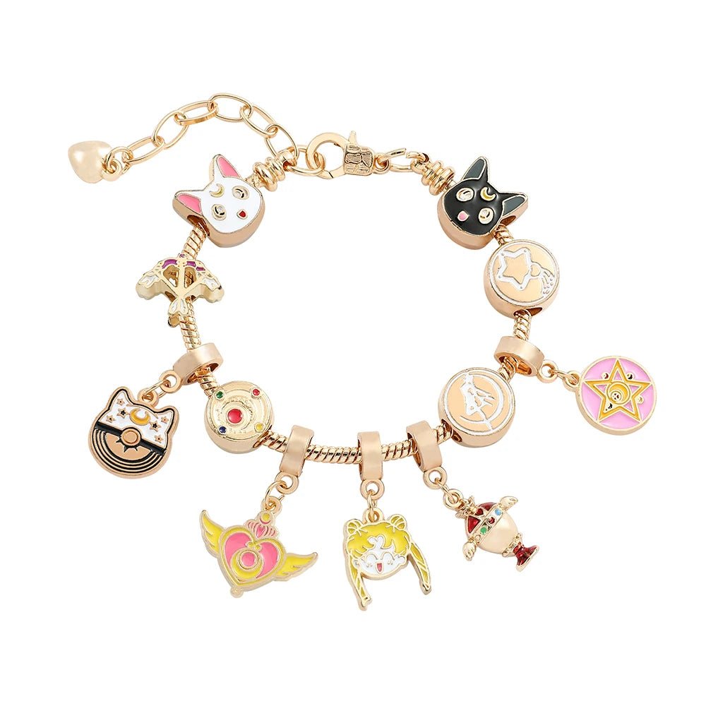 Kawaii Hello Kitty GoldPlated Charm Bracelet for Women - Taylor K Shop