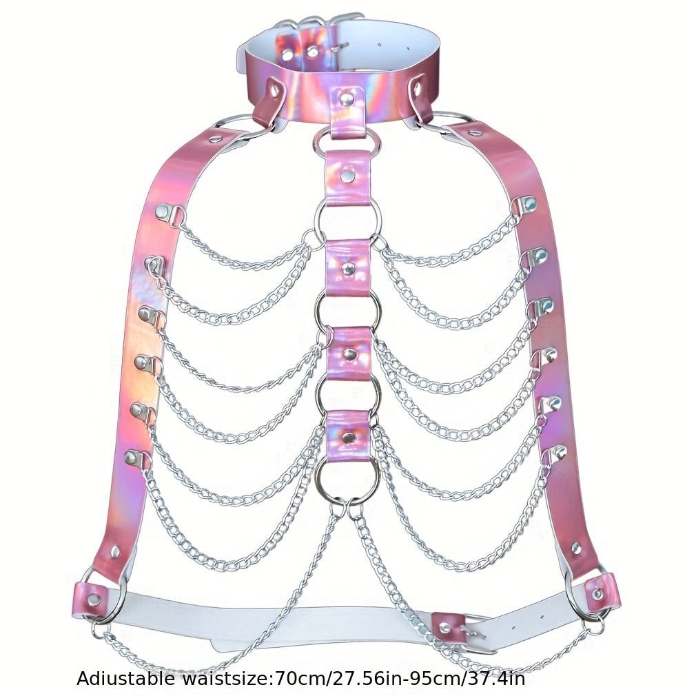 Laser Multilayer PU Leather Harness Festival Accessory - Taylor K Shop