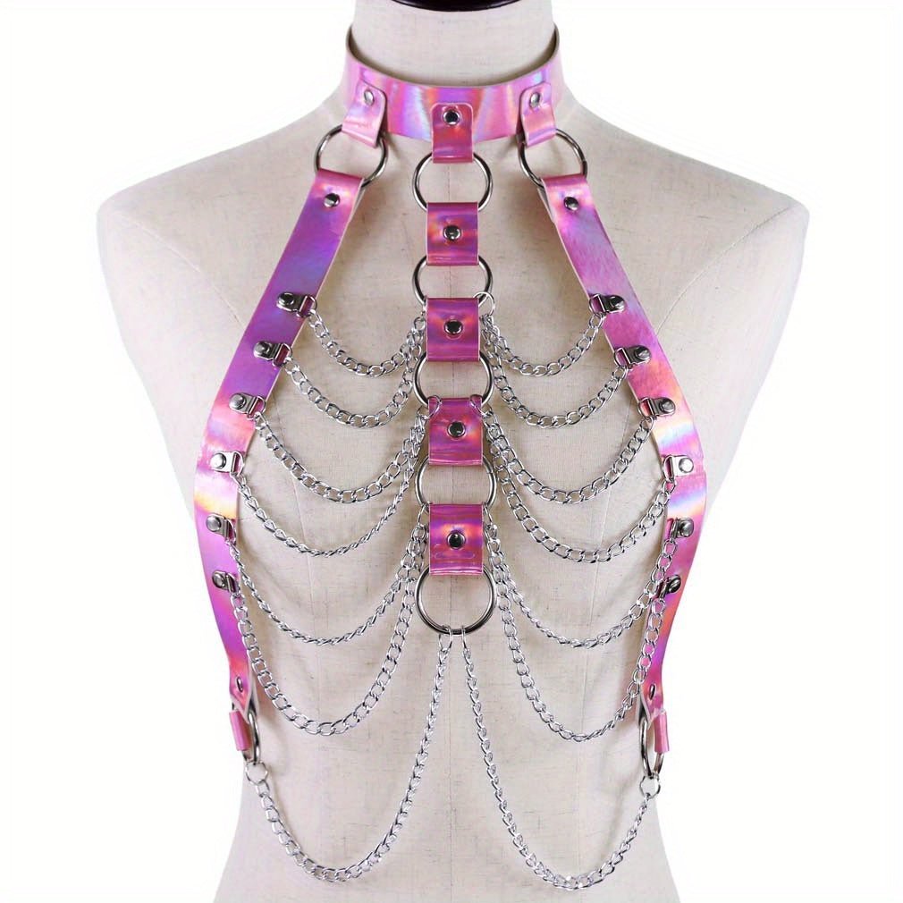 Laser Multilayer PU Leather Harness Festival Accessory - Taylor K Shop