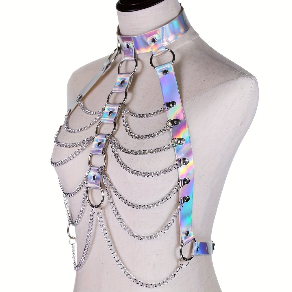 Laser Multilayer PU Leather Harness Festival Accessory - Taylor K Shop