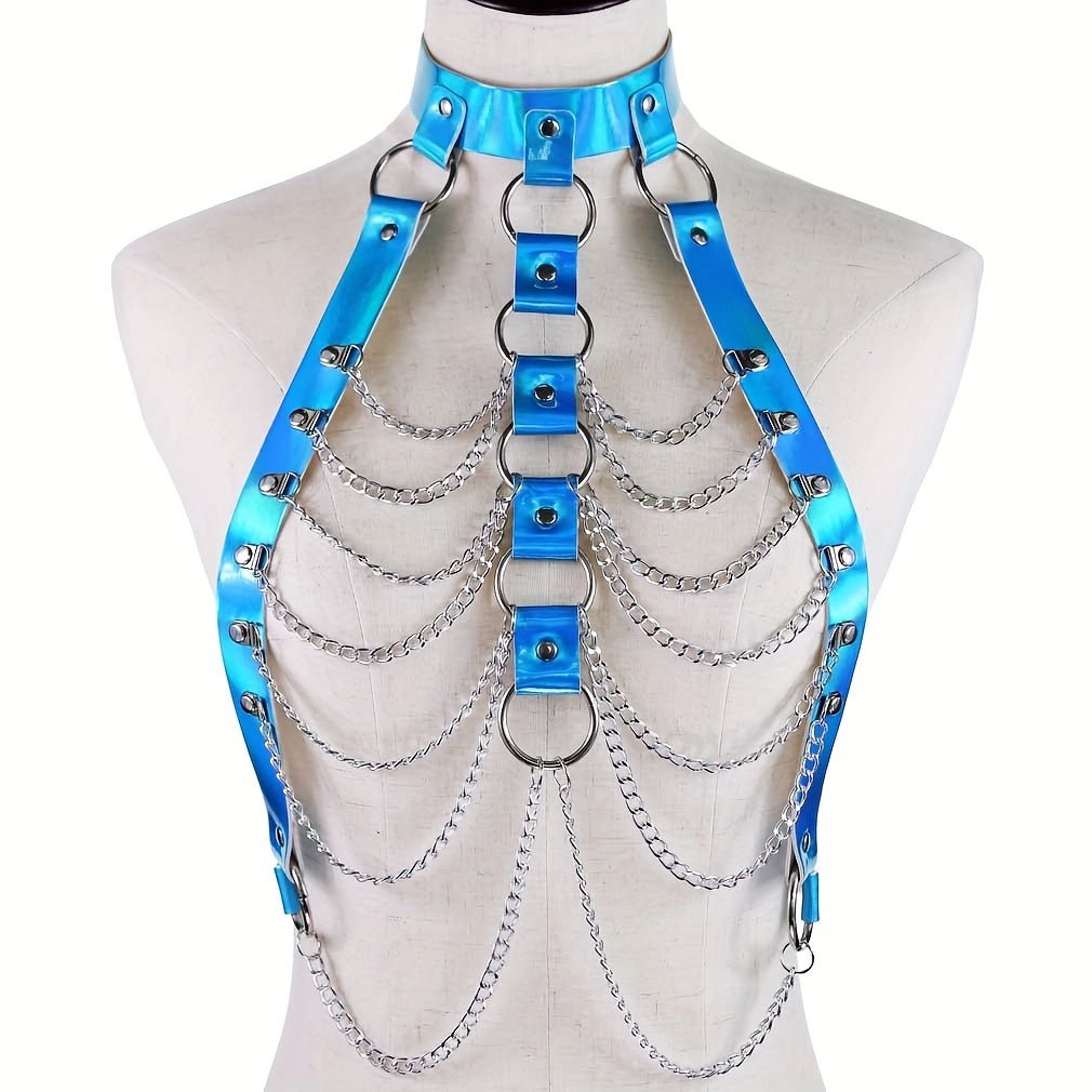 Laser Multilayer PU Leather Harness Festival Accessory - Taylor K Shop