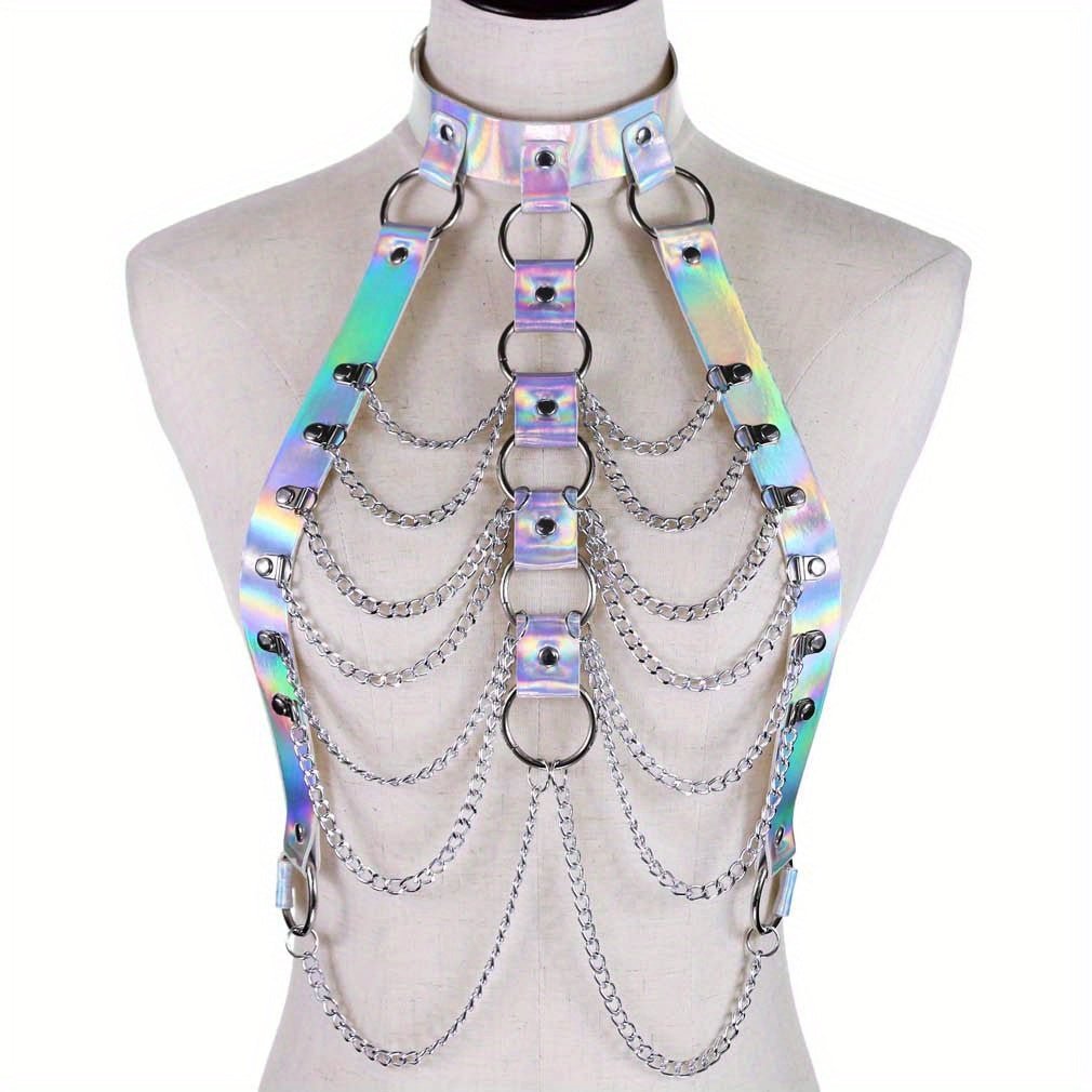Laser Multilayer PU Leather Harness Festival Accessory - Taylor K Shop