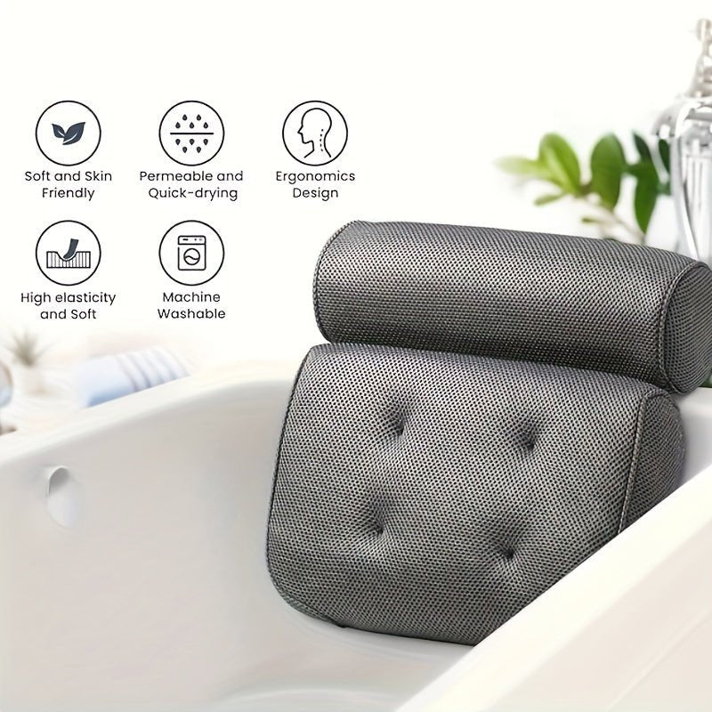 Luxurious NonSlip Bathtub Pillow with Suction Cups - Taylor K Shop