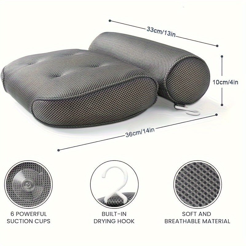 Luxurious NonSlip Bathtub Pillow with Suction Cups - Taylor K Shop
