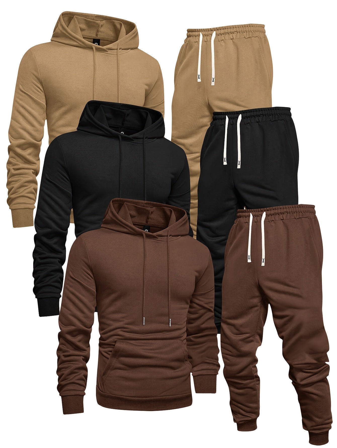 Mens 3Pack Casual Hoodie and Sweatpants Set - Taylor K Shop