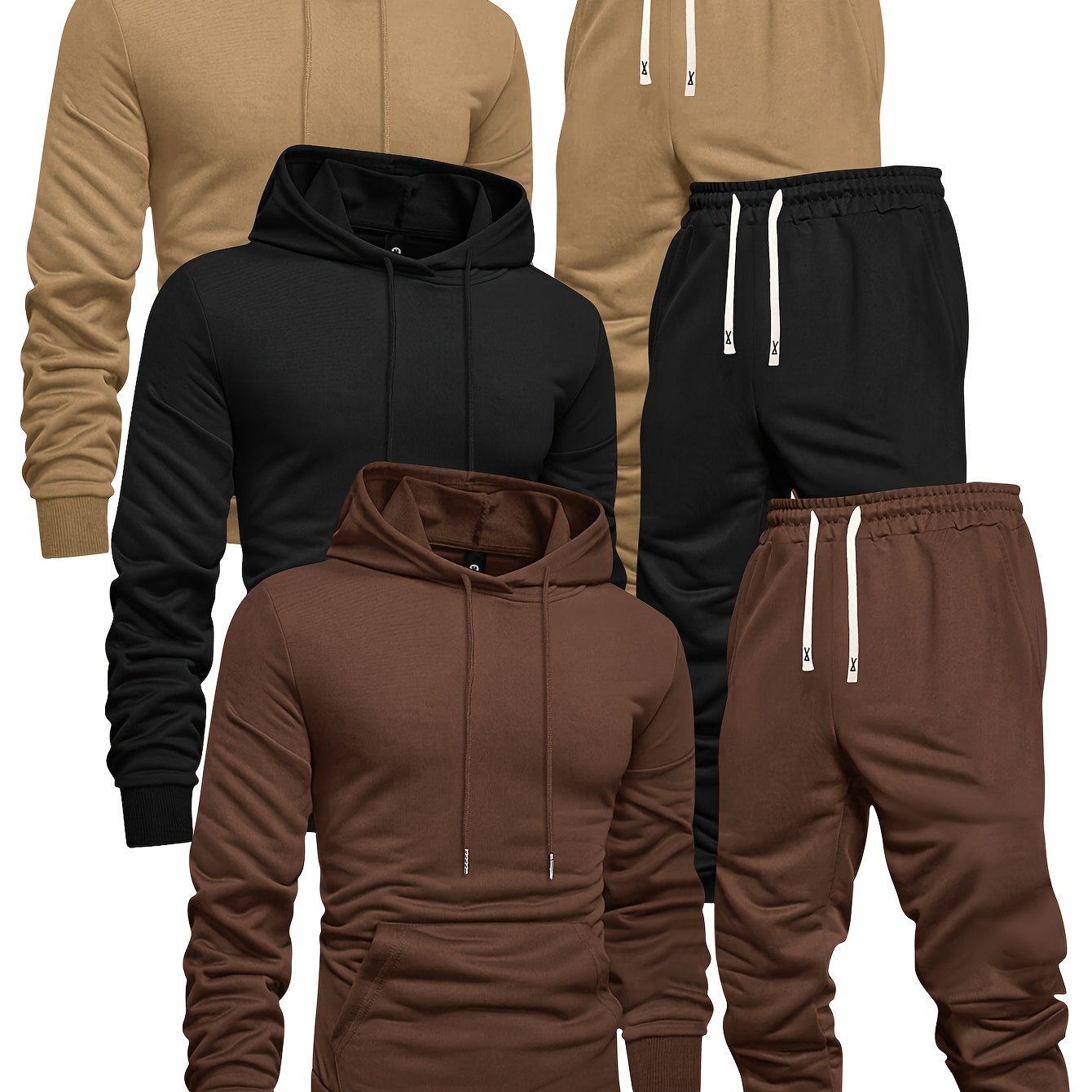 Mens 3Pack Casual Hoodie and Sweatpants Set - Taylor K Shop