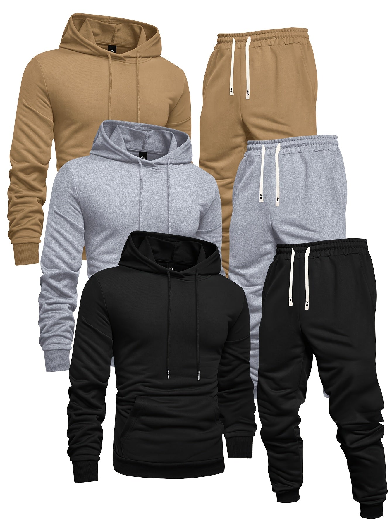 Mens 3Pack Casual Hoodie and Sweatpants Set - Taylor K Shop