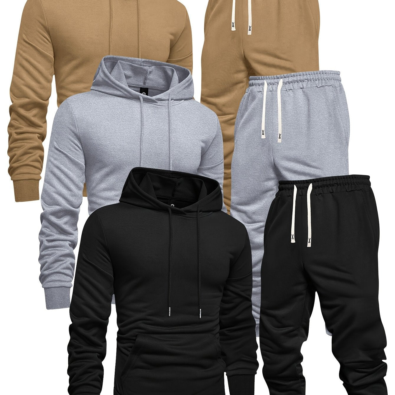Mens 3Pack Casual Hoodie and Sweatpants Set - Taylor K Shop