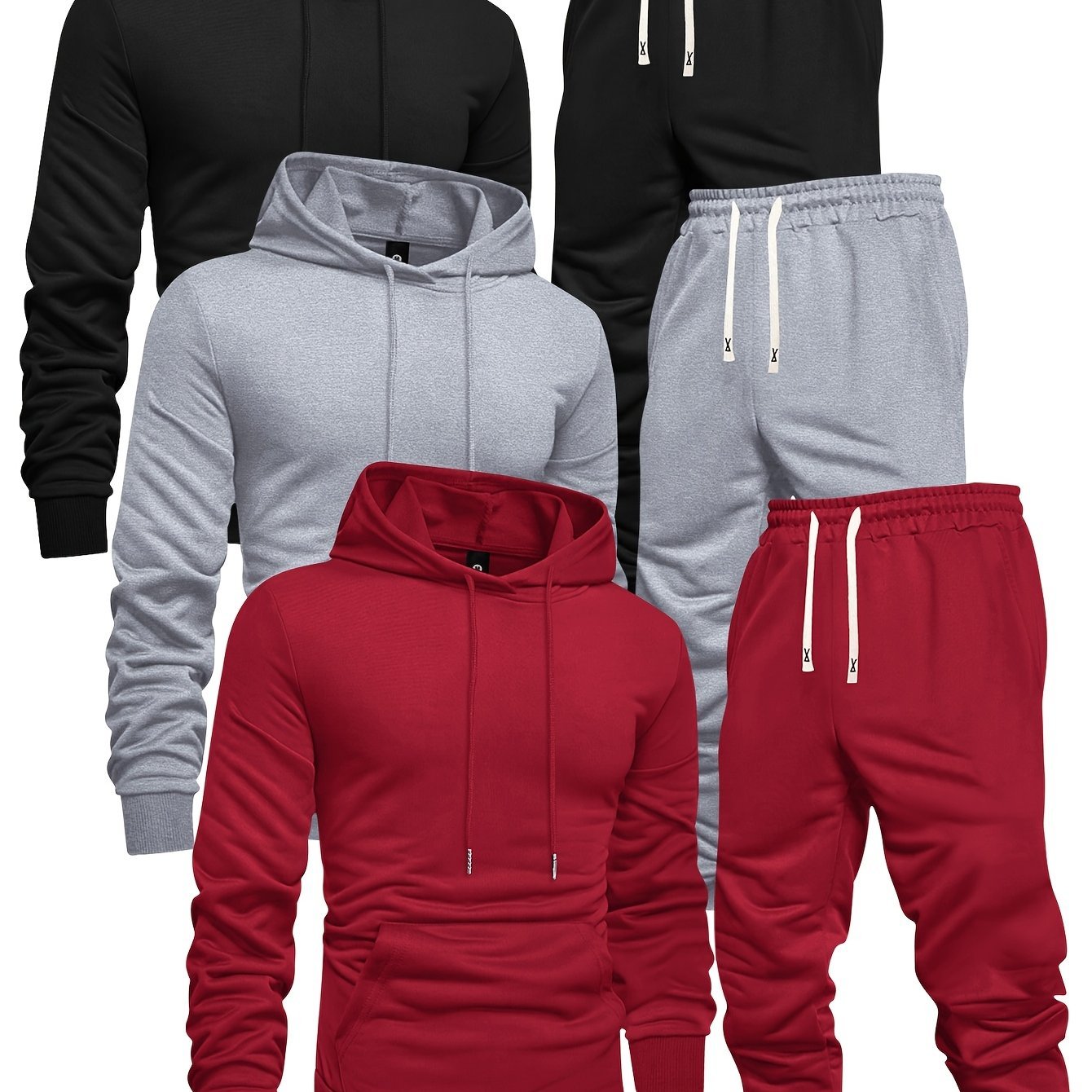 Mens 3Pack Casual Hoodie and Sweatpants Set - Taylor K Shop