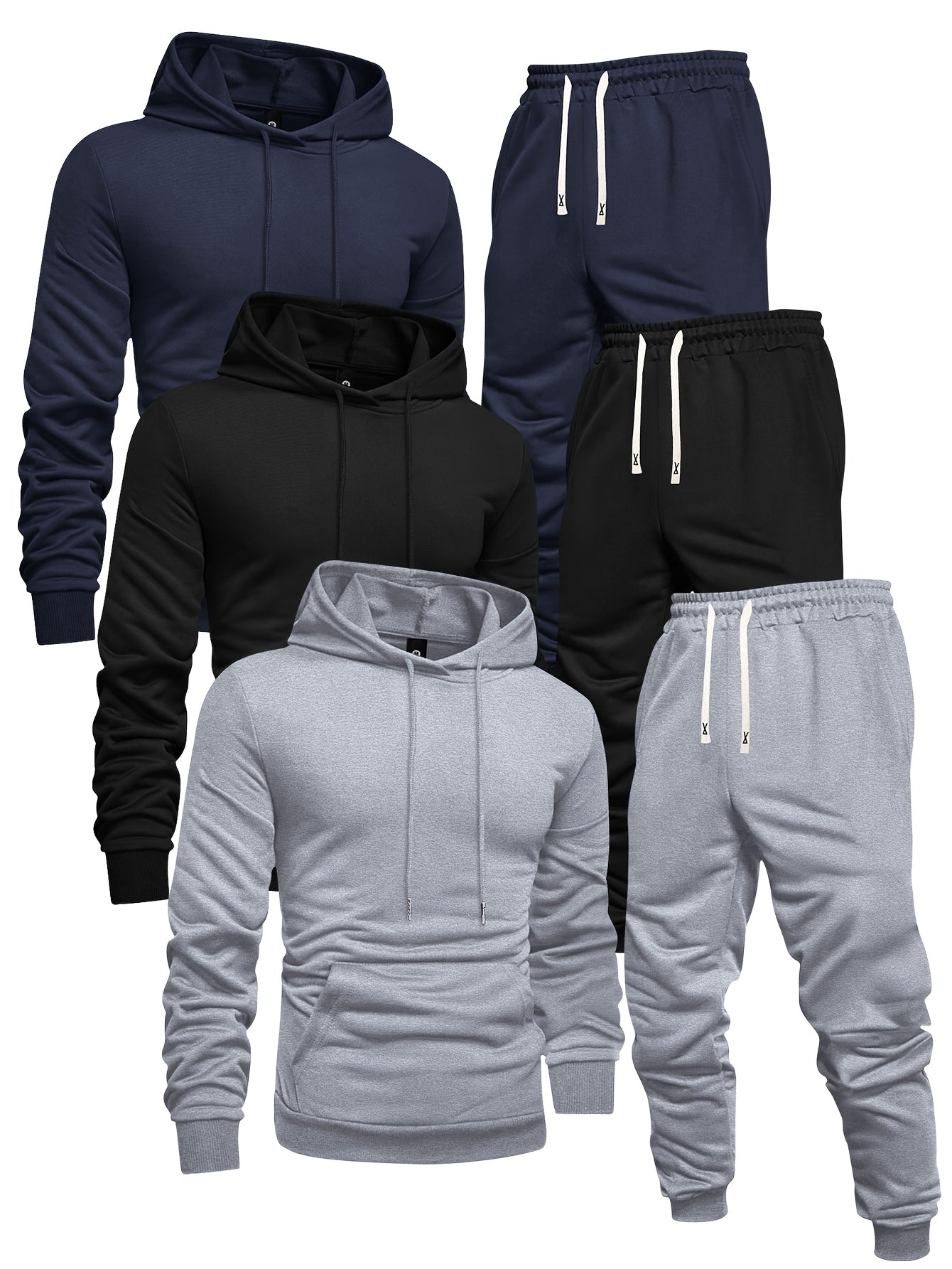 Mens 3Pack Casual Hoodie and Sweatpants Set - Taylor K Shop