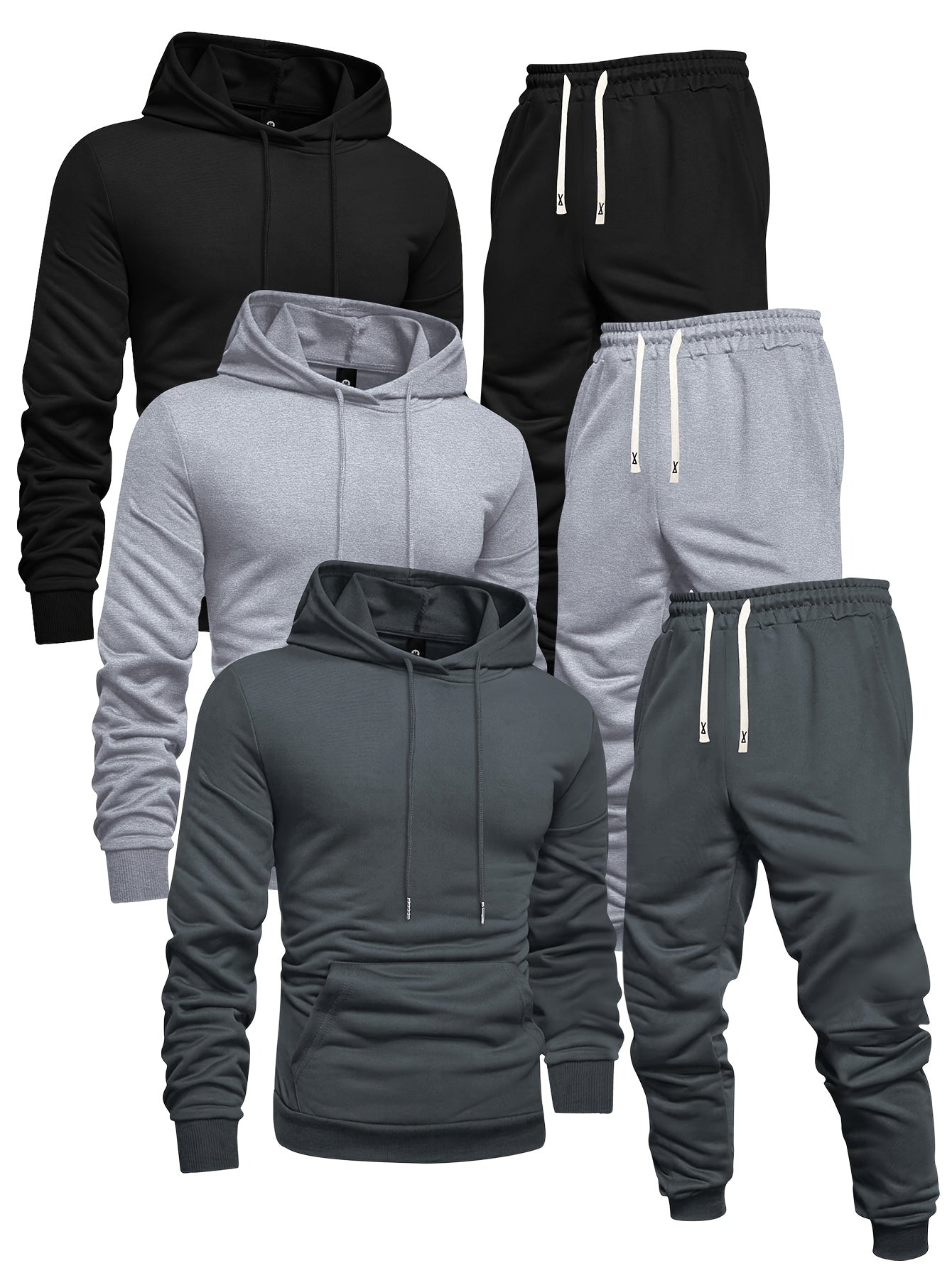 Mens 3Pack Casual Hoodie and Sweatpants Set - Taylor K Shop