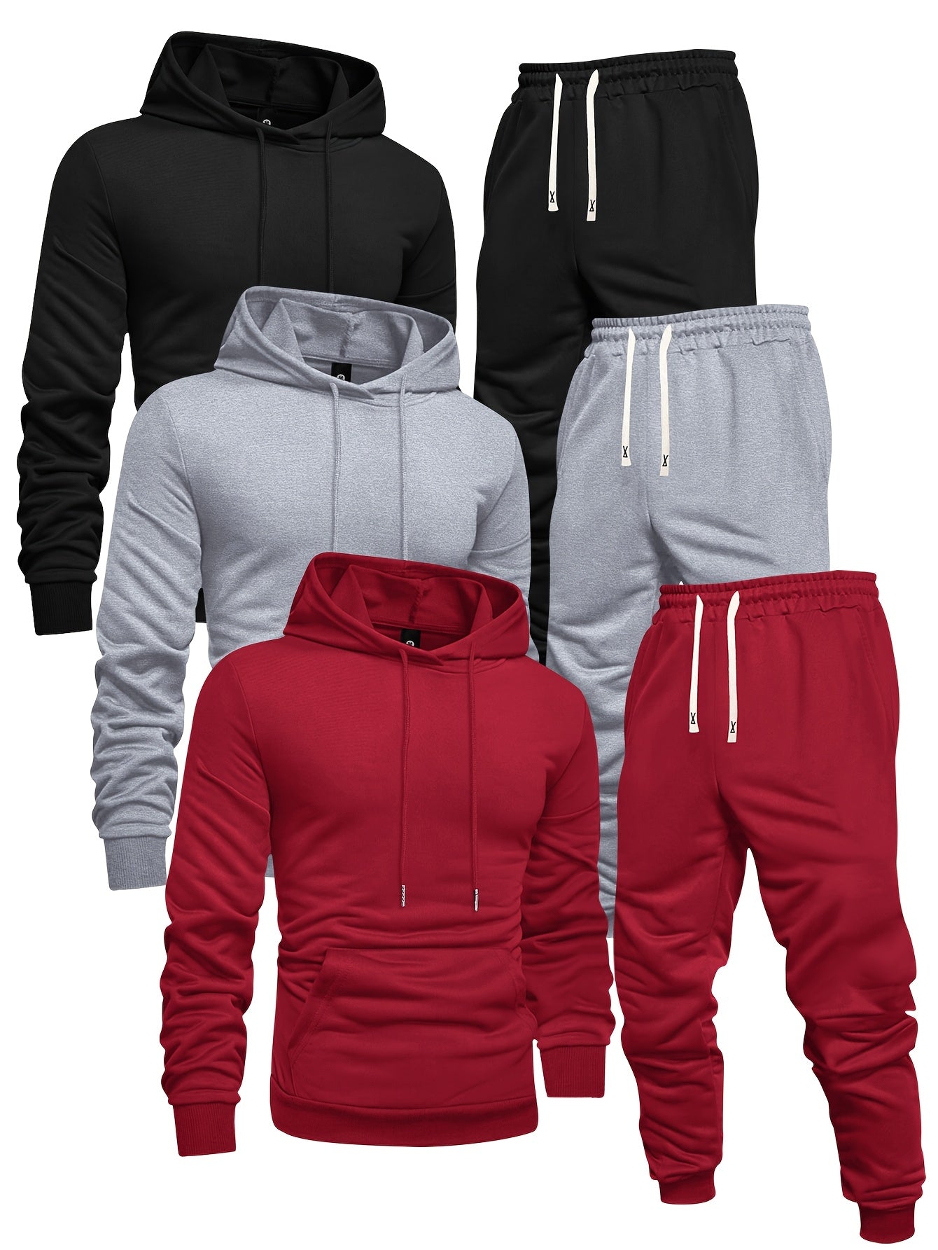 Mens 3Pack Casual Hoodie and Sweatpants Set - Taylor K Shop