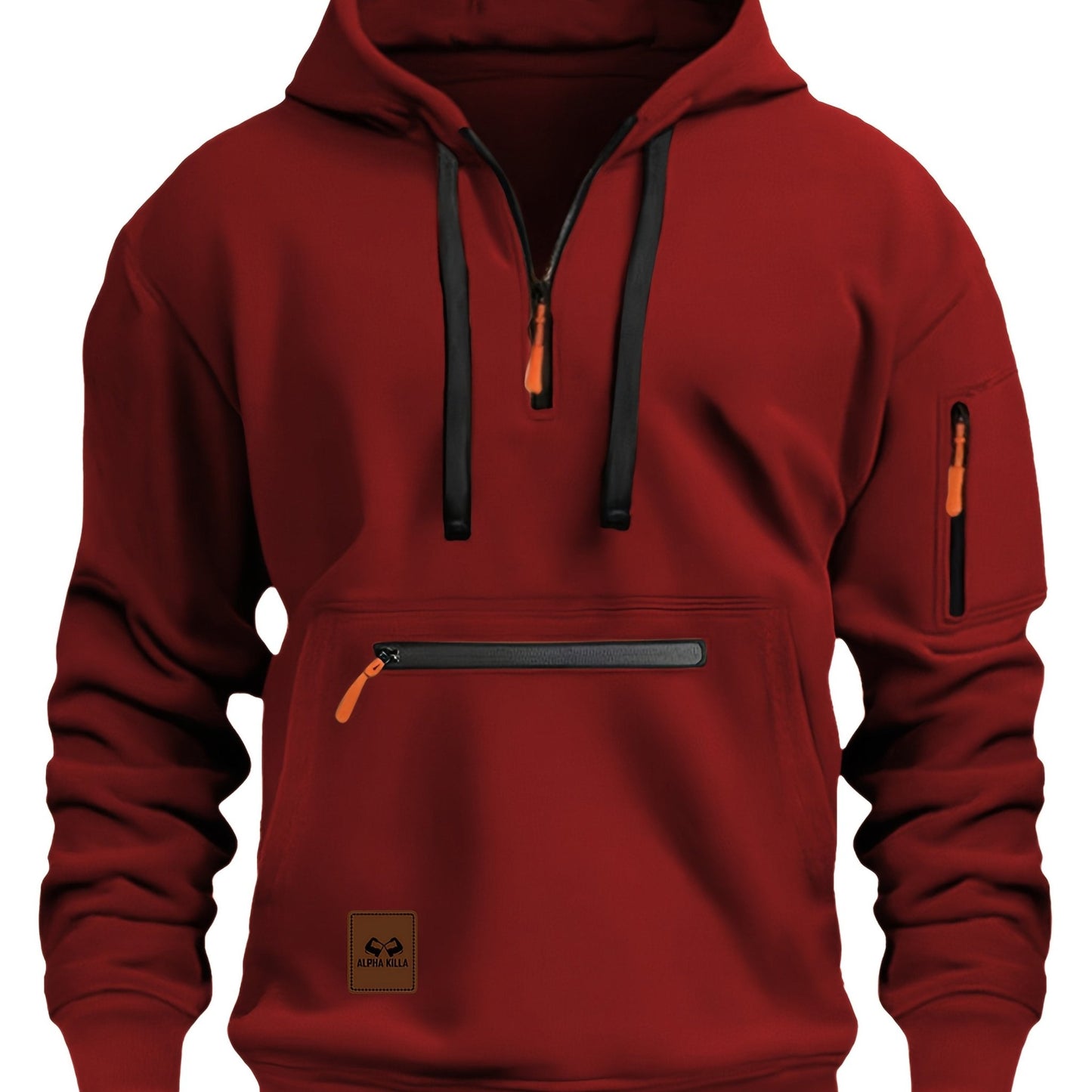 Mens Casual Polyester Hoodie with Zipper Pockets - Taylor K Shop