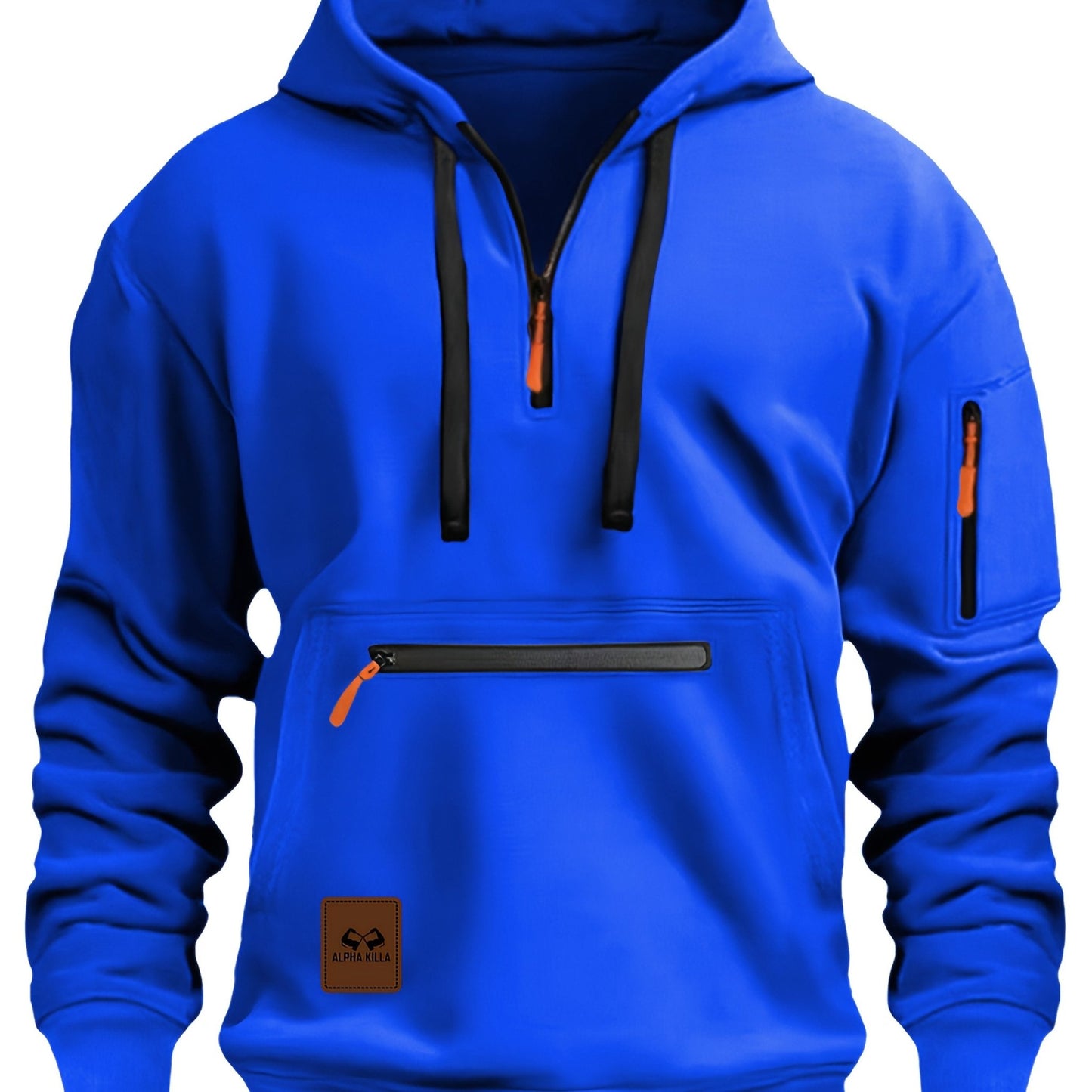 Mens Casual Polyester Zipper Hoodie with Pockets - Taylor K Shop