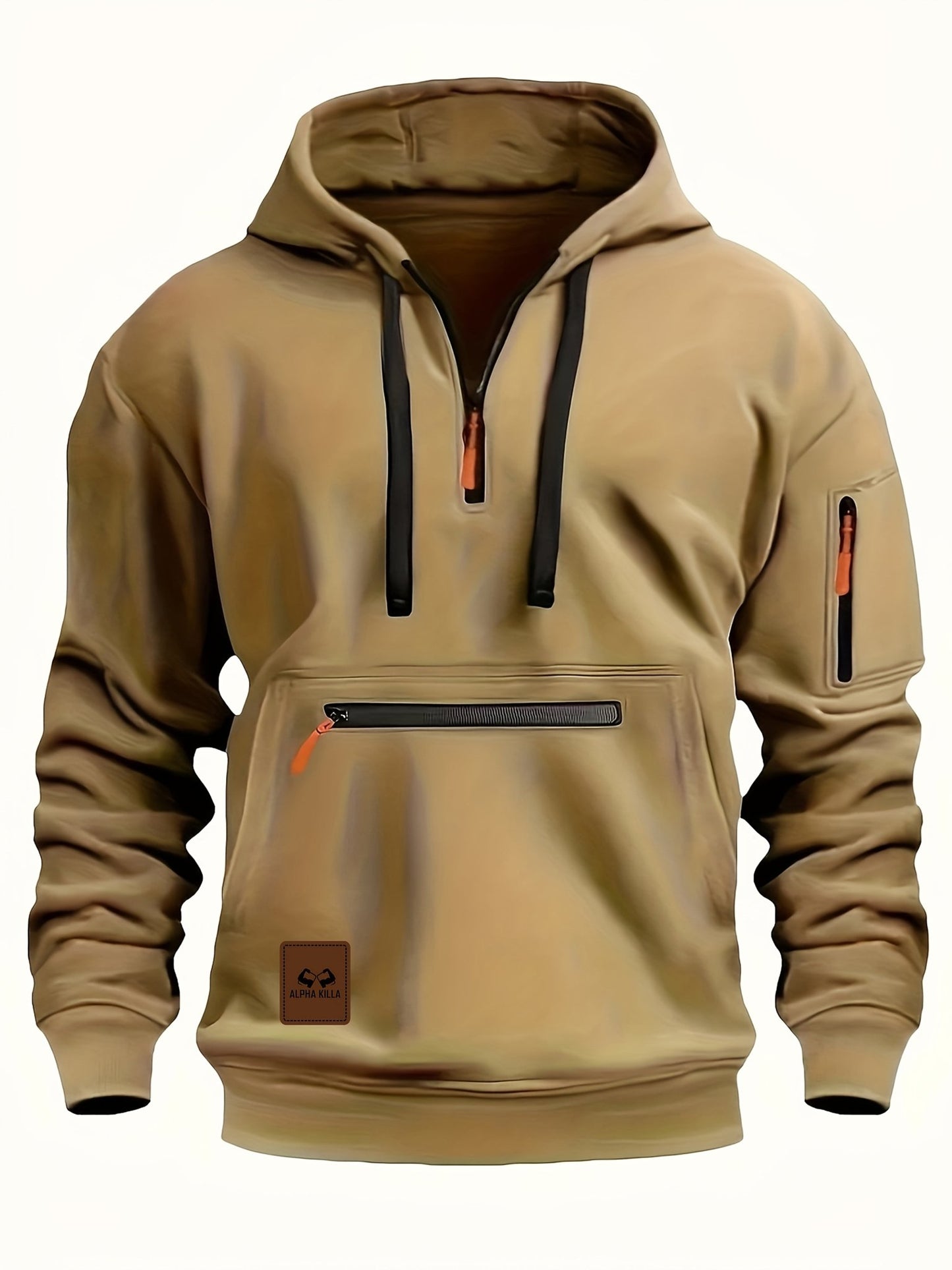 Mens Casual Polyester Zipper Hoodie with Pockets - Taylor K Shop