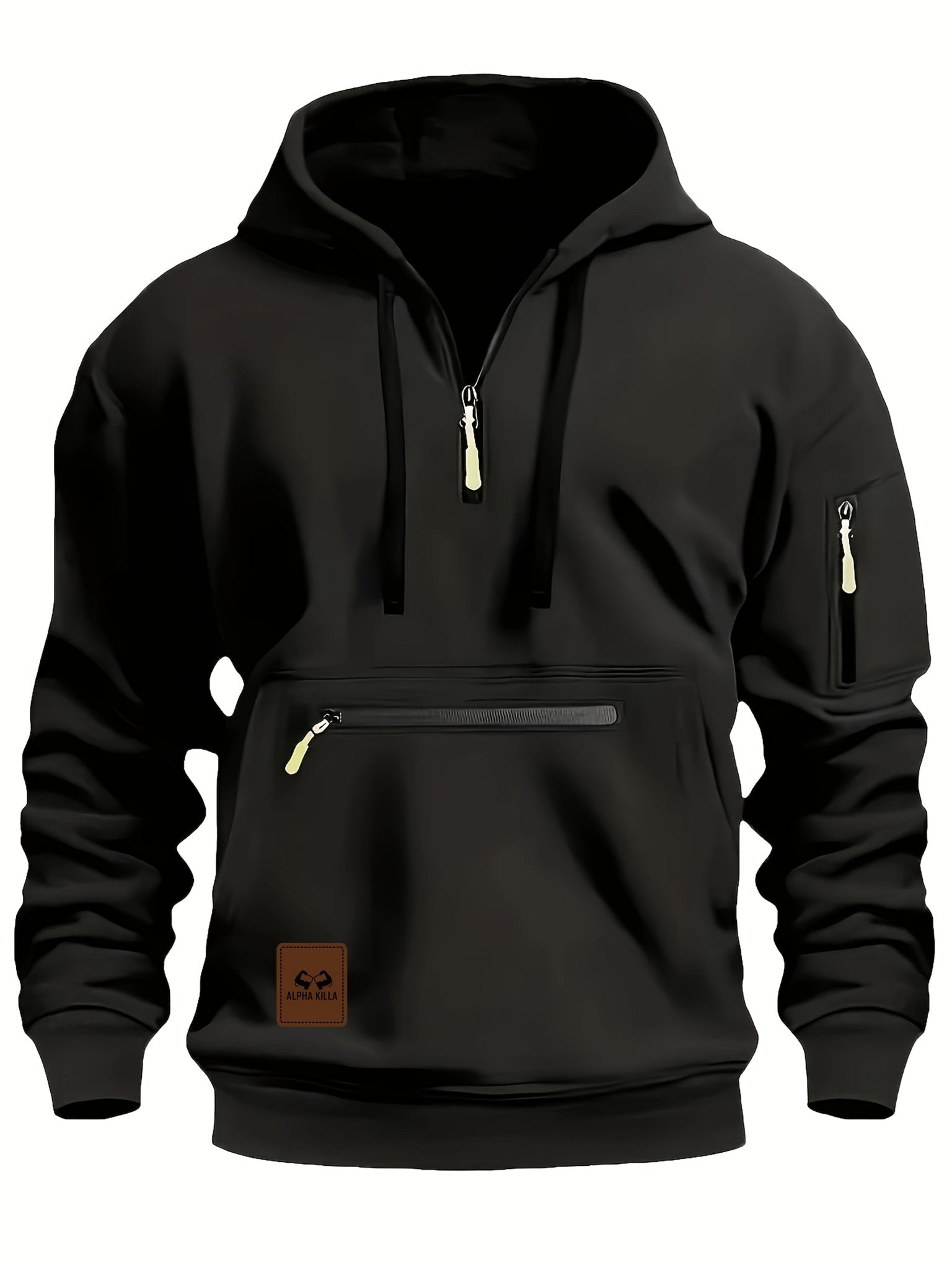 Mens Casual Polyester Zipper Hoodie with Pockets - Taylor K Shop