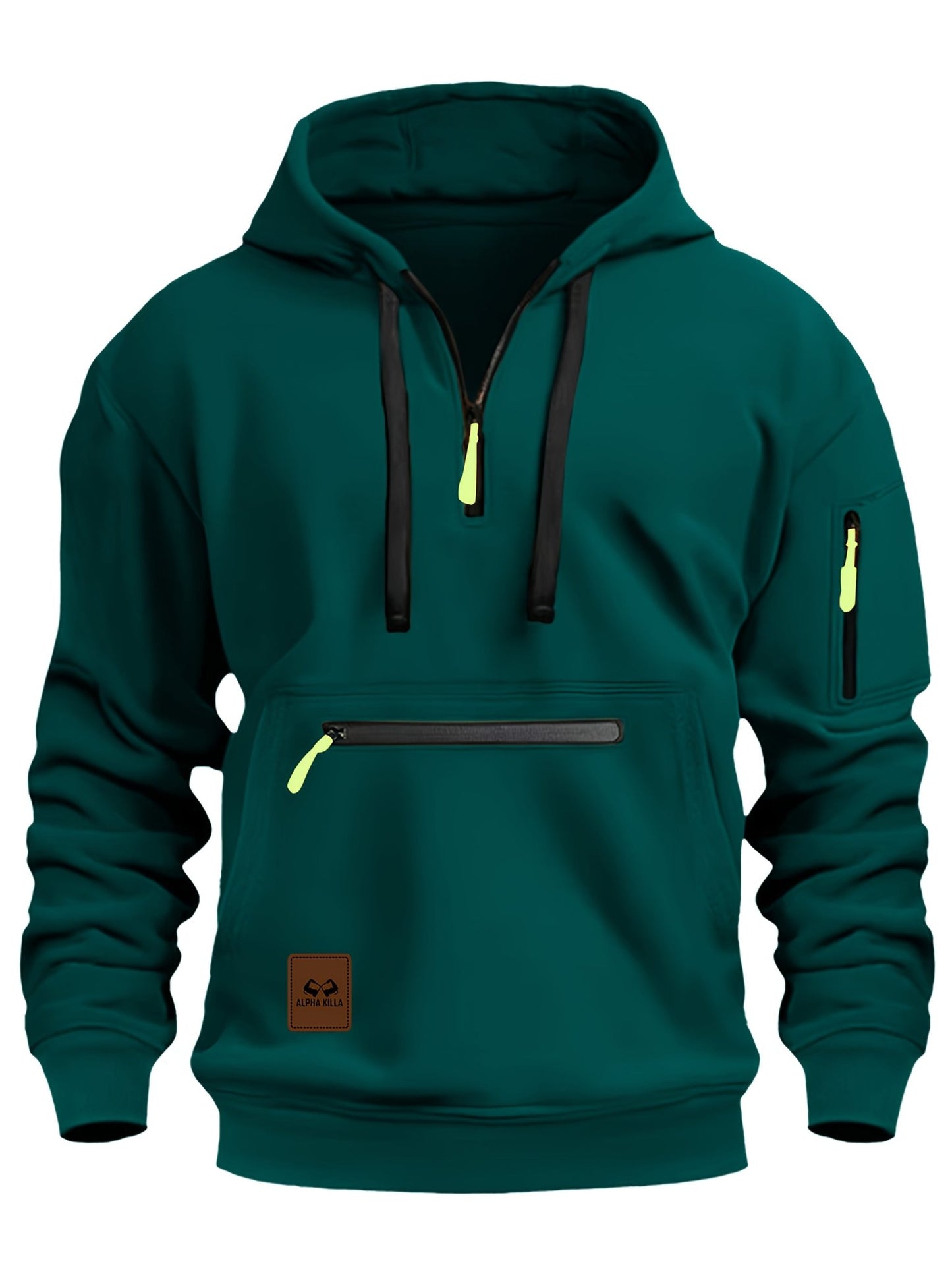 Mens Casual Polyester Zipper Hoodie with Pockets - Taylor K Shop
