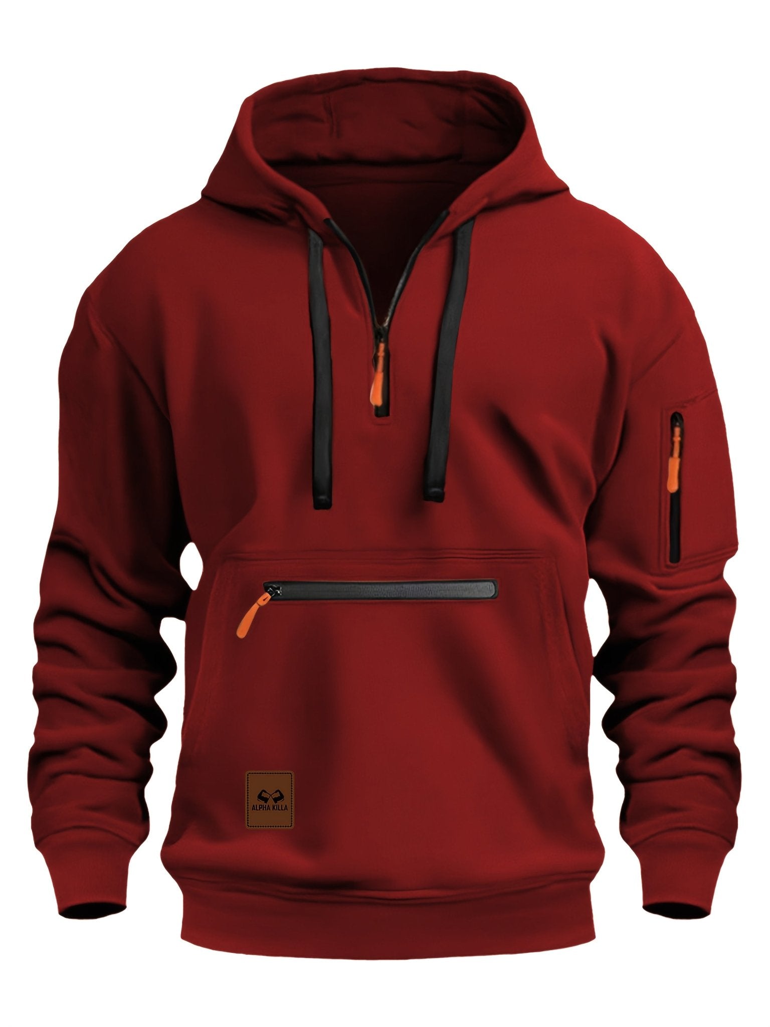 Mens Casual Polyester Zipper Hoodie with Pockets - Taylor K Shop