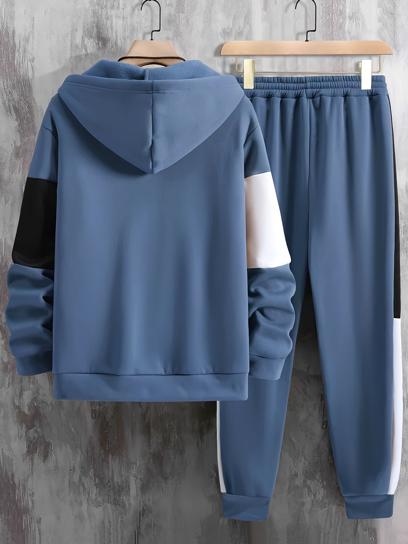 Mens Color Block Hoodie and Pants Set Casual Outdoor Wear - Taylor K Shop