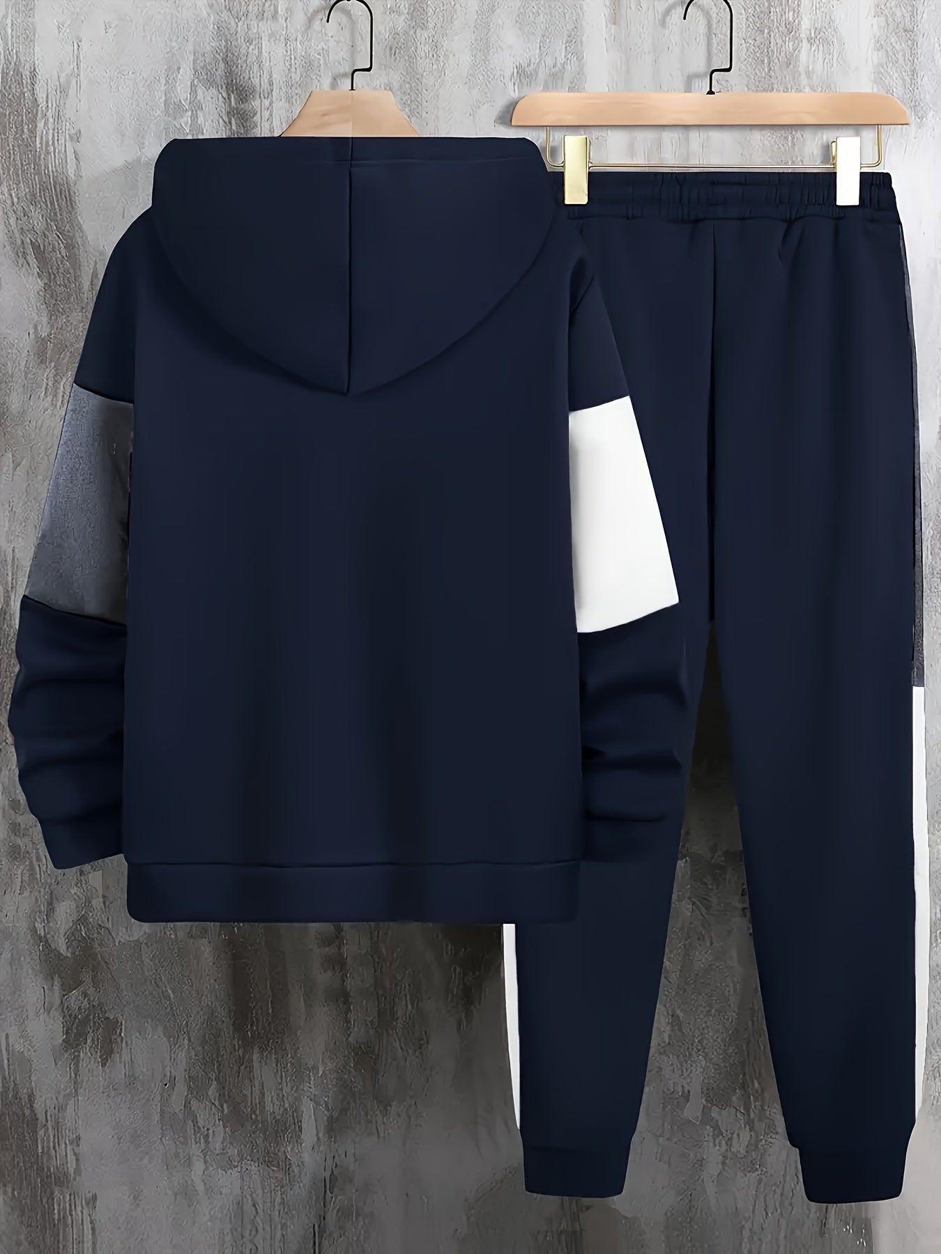 Mens Color Block Hoodie Pants Set Plus Size - Taylor K Shop