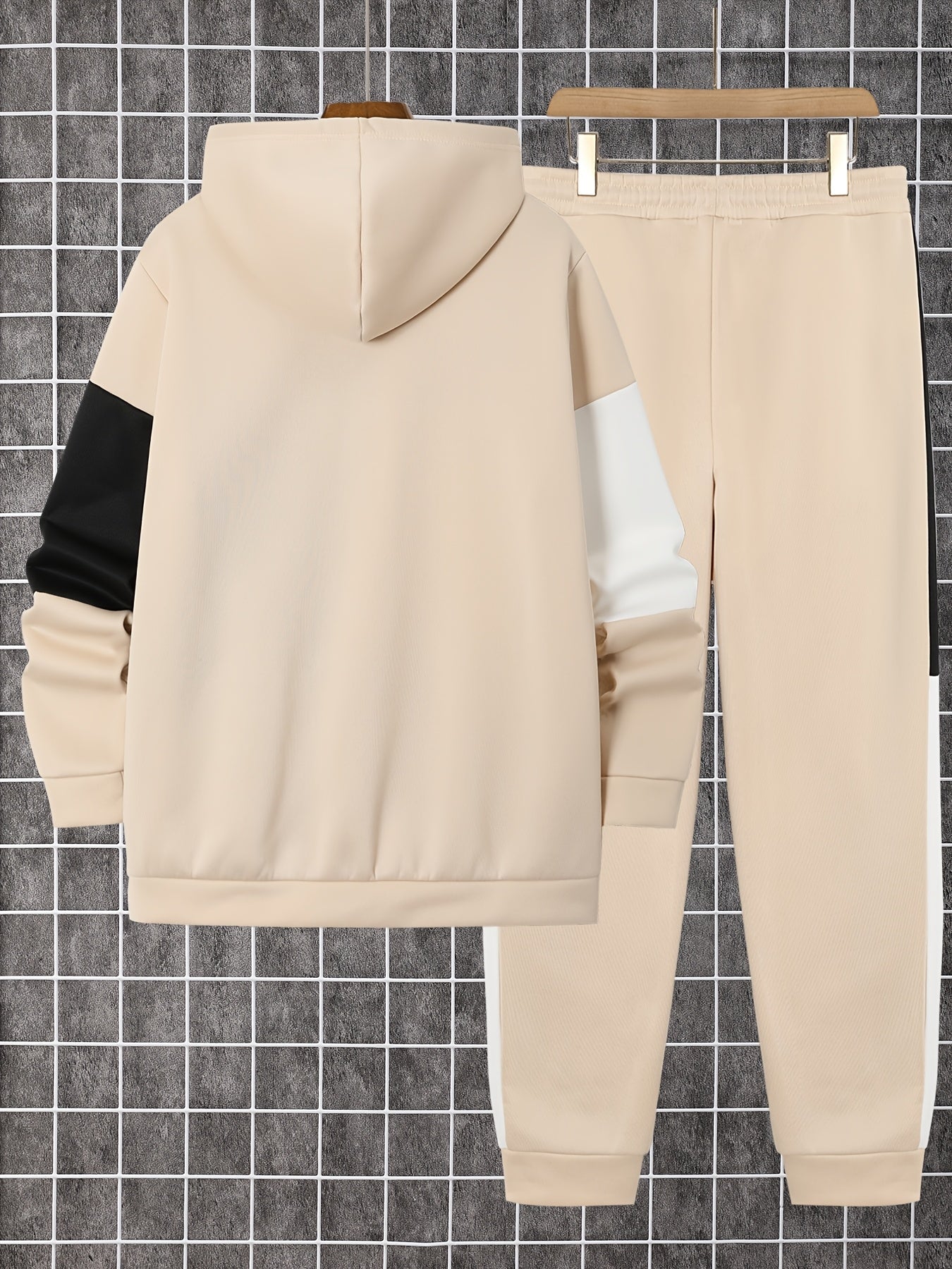 Mens Color Block Hoodie Pants Set Plus Size - Taylor K Shop