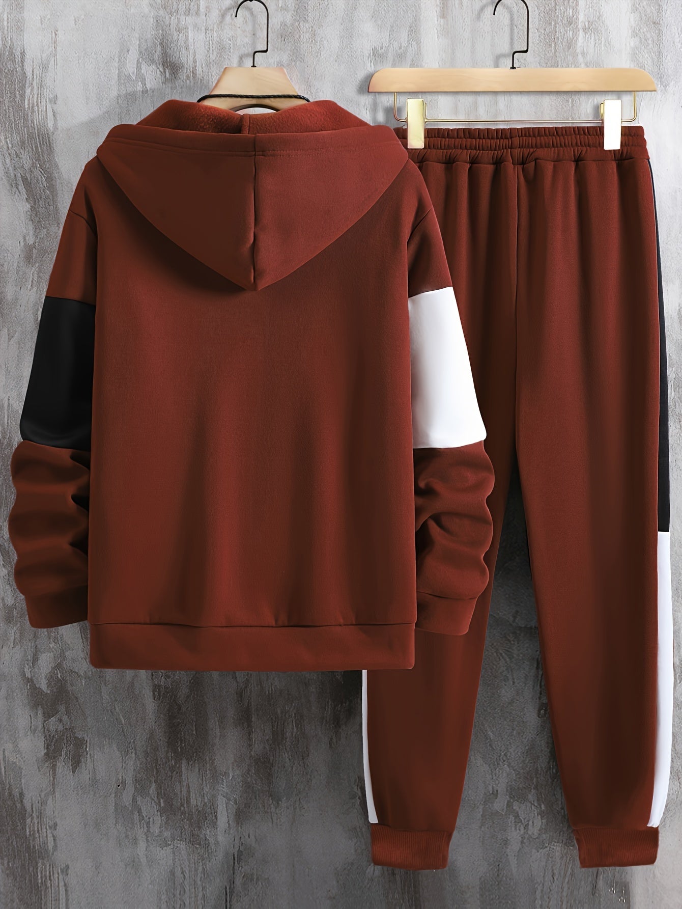 Mens Color Block Hoodie Pants Set Plus Size - Taylor K Shop