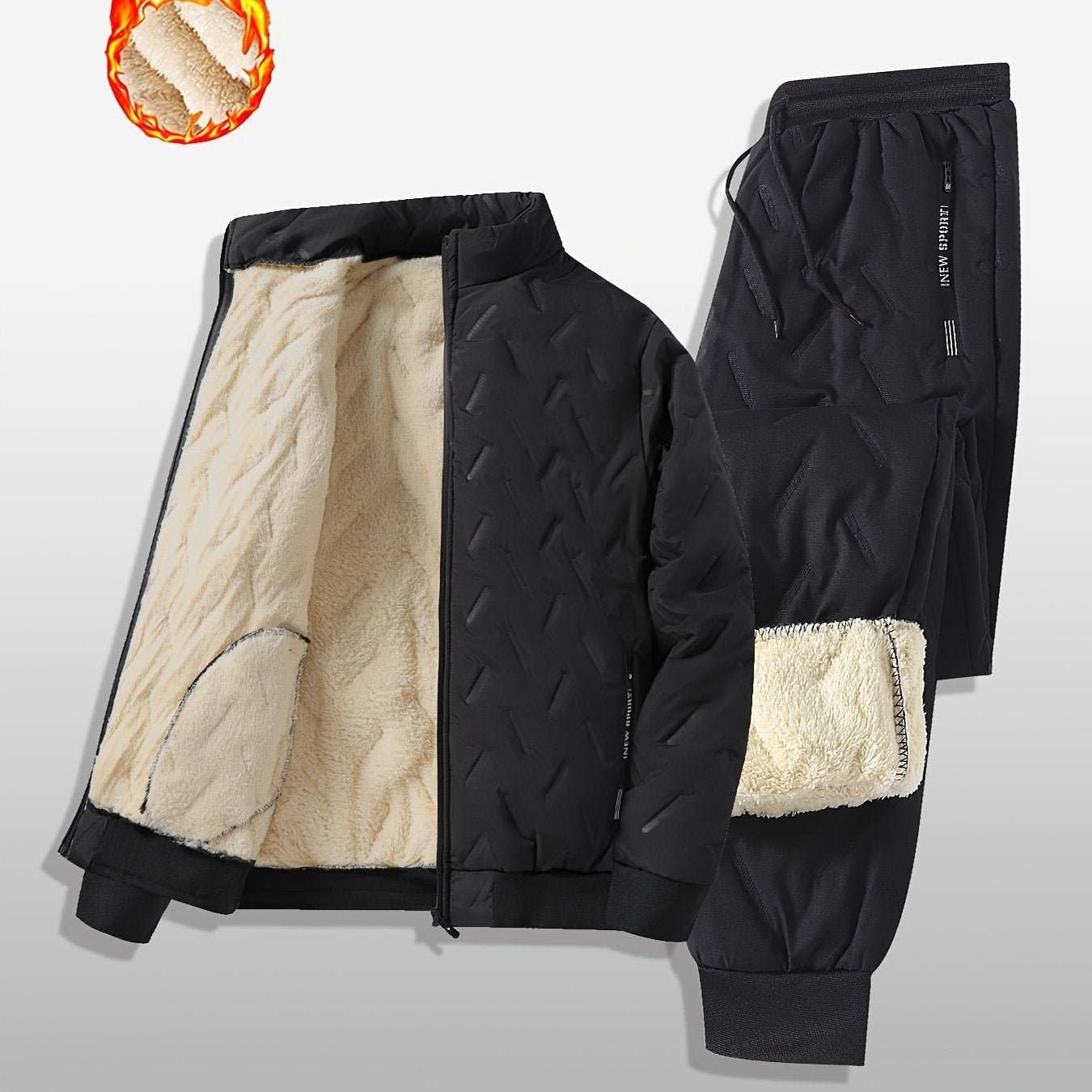 Mens FleeceLined Winter Sports Suit Warm Stylish - Taylor K Shop