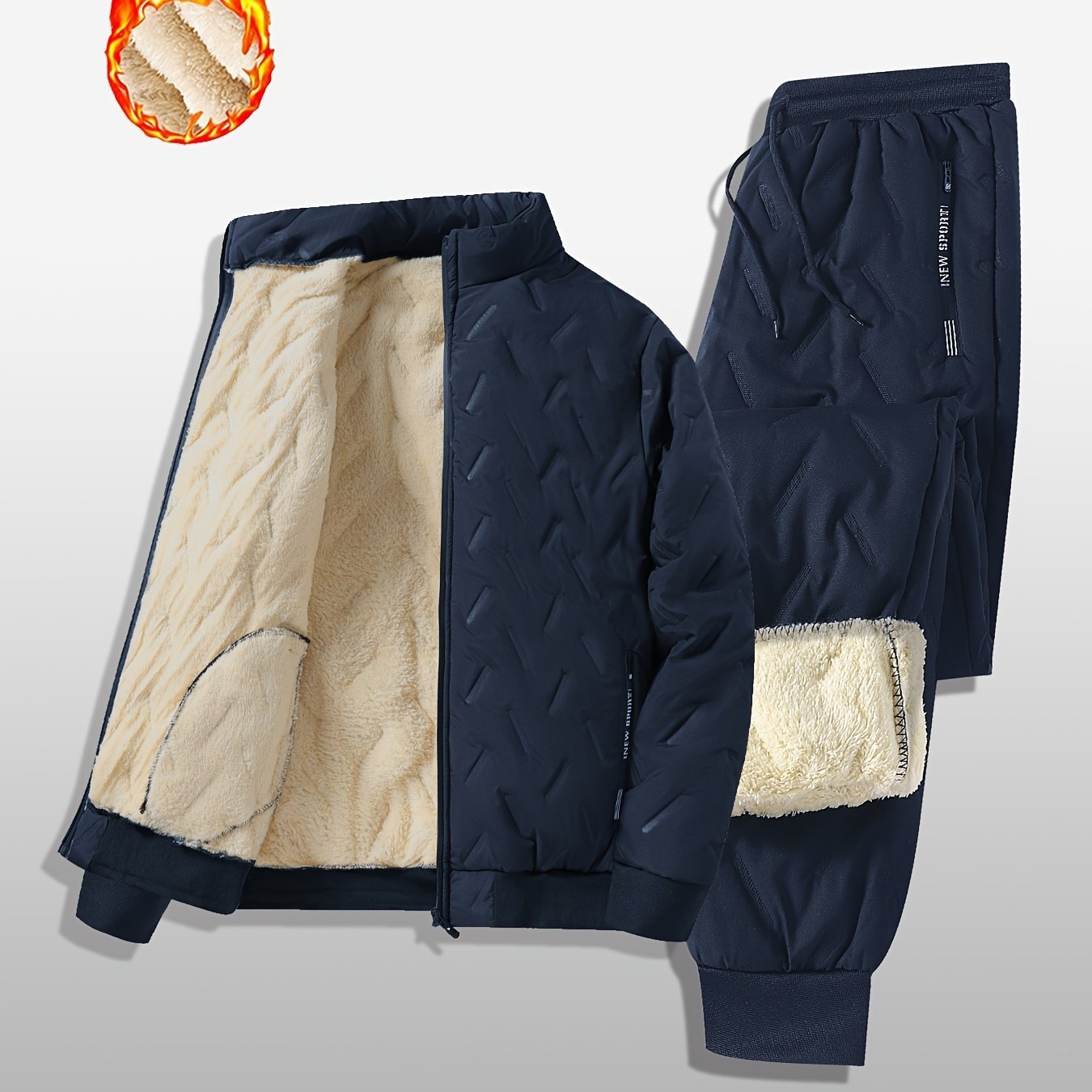 Mens FleeceLined Winter Sports Suit Warm Stylish - Taylor K Shop