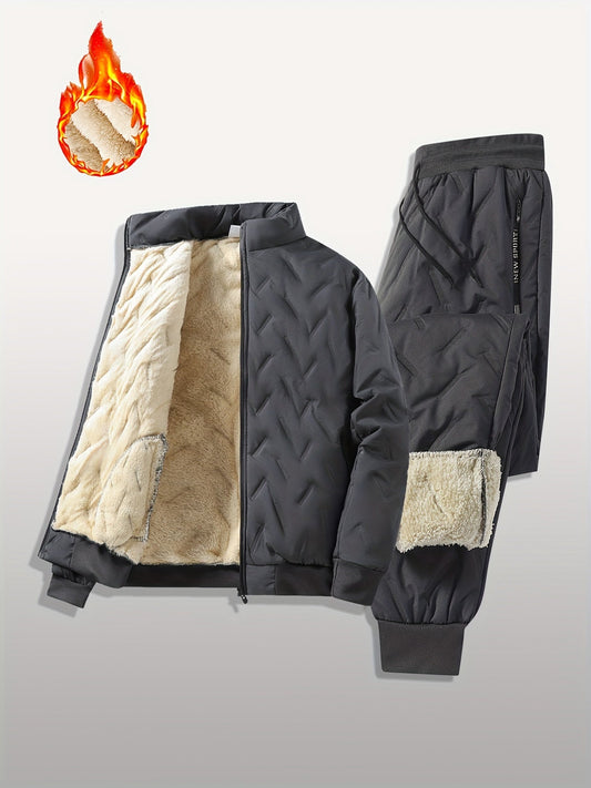 Mens FleeceLined Winter Sports Suit Warm Stylish - Taylor K Shop
