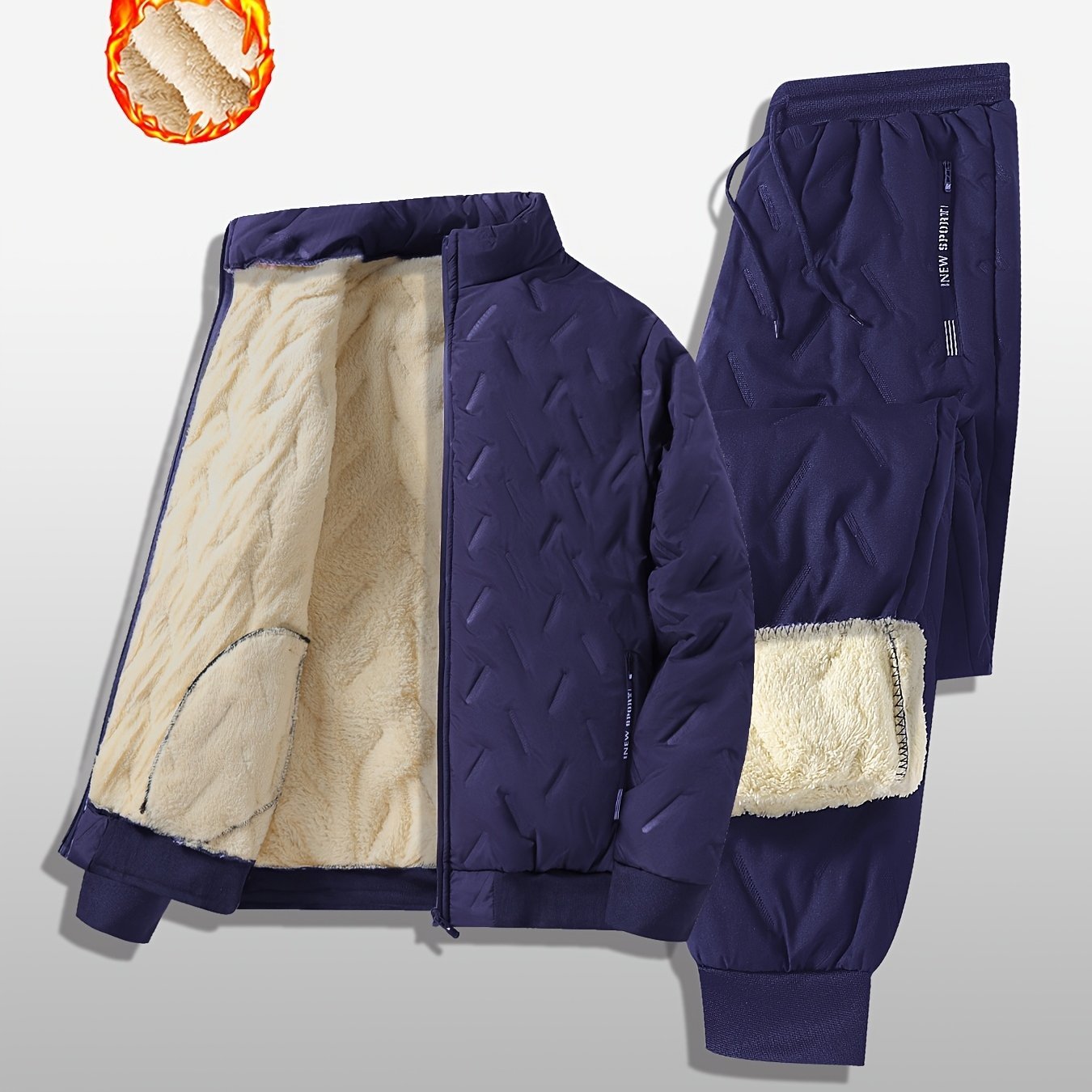 Mens FleeceLined Winter Sports Suit Warm Stylish - Taylor K Shop