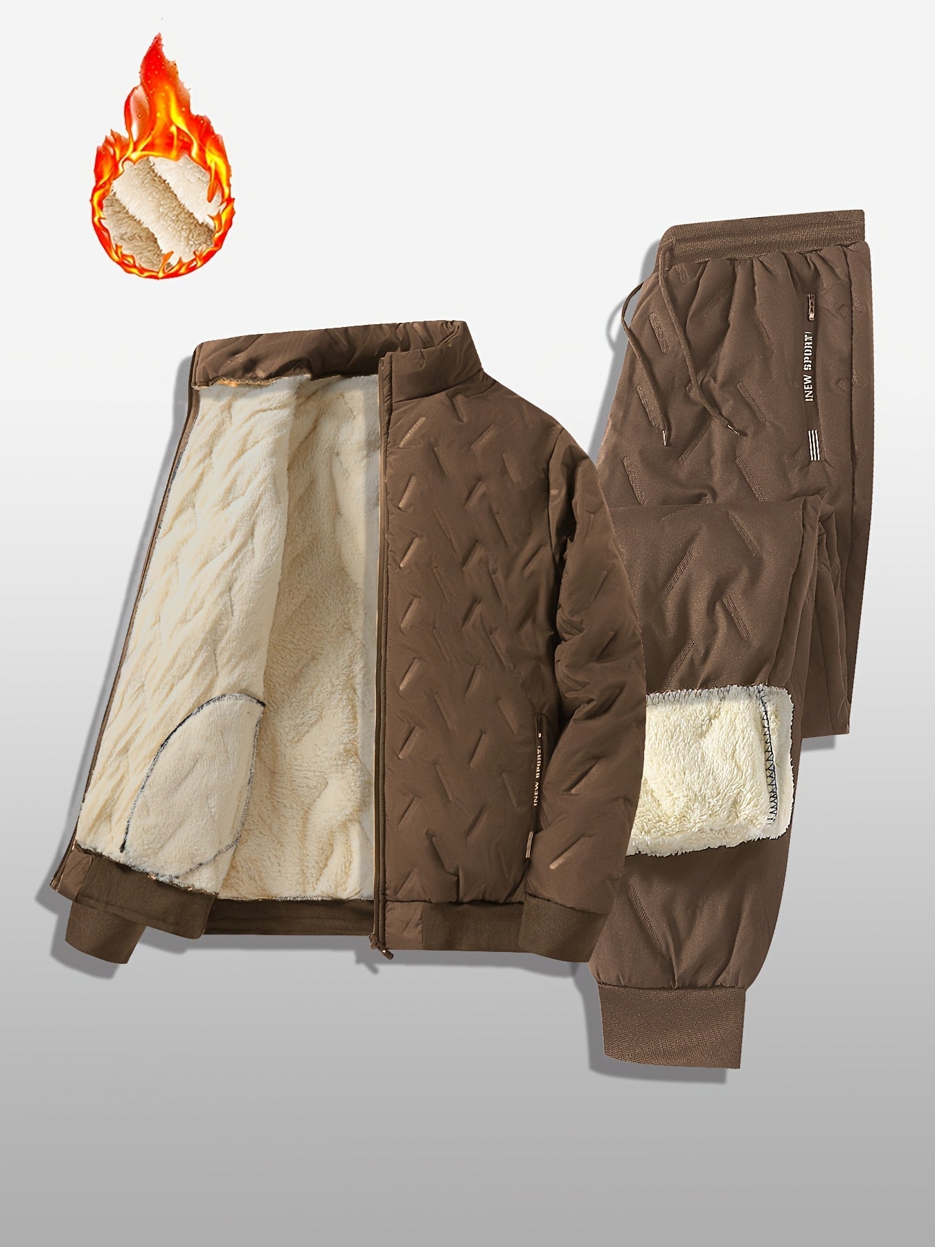 Mens FleeceLined Winter Sports Suit Warm Stylish - Taylor K Shop