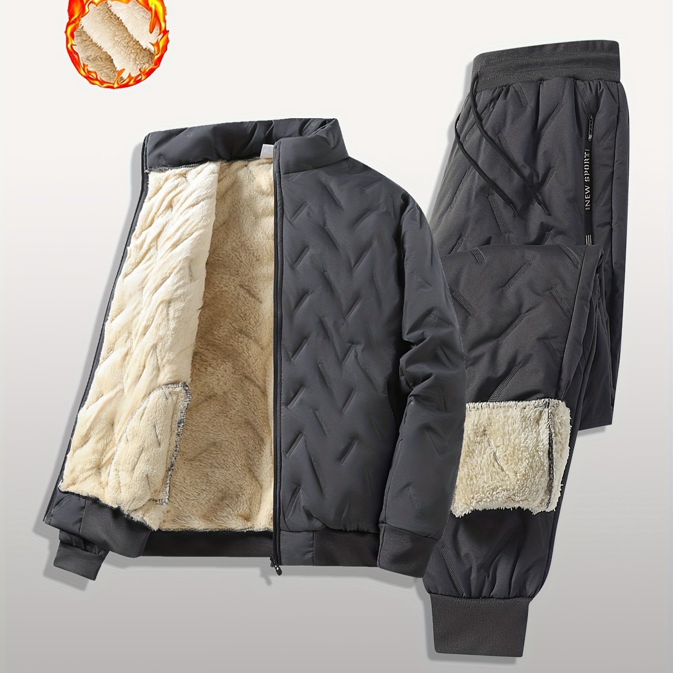 Mens FleeceLined Winter Sports Suit Warm Stylish - Taylor K Shop