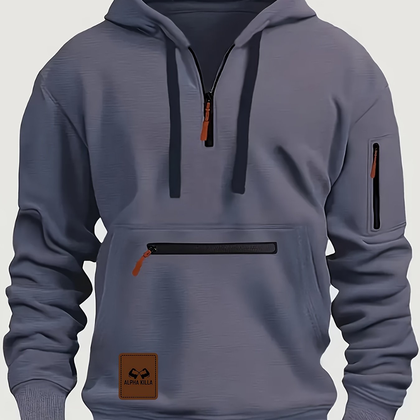 Mens HalfZip Hoodie with Kangaroo Pocket - Taylor K Shop