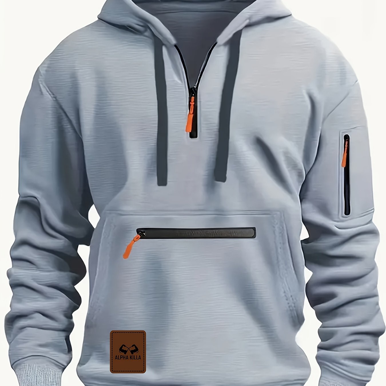 Mens HalfZip Hoodie with Kangaroo Pocket - Taylor K Shop