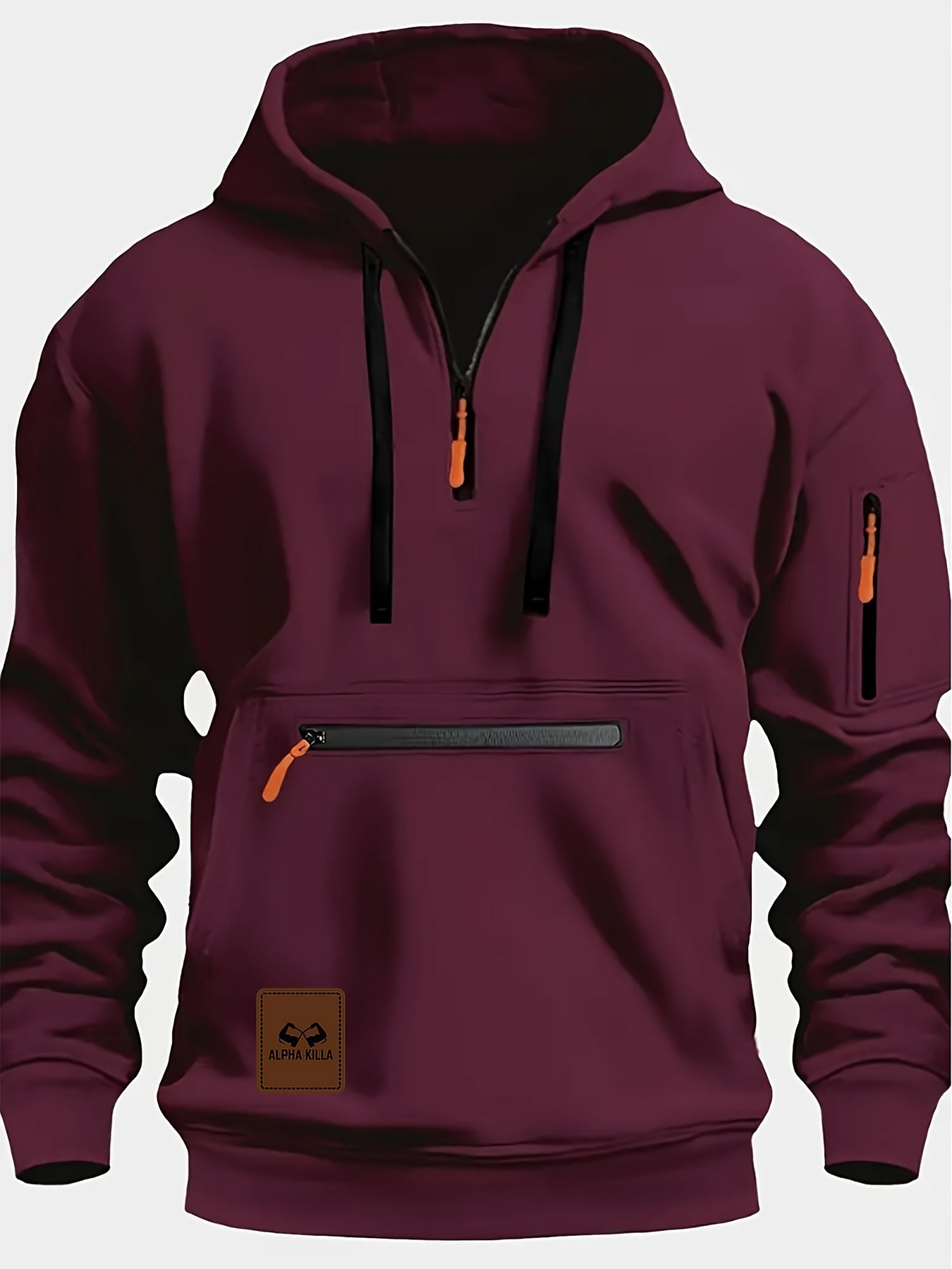 Mens HalfZip Hoodie with Kangaroo Pocket - Taylor K Shop