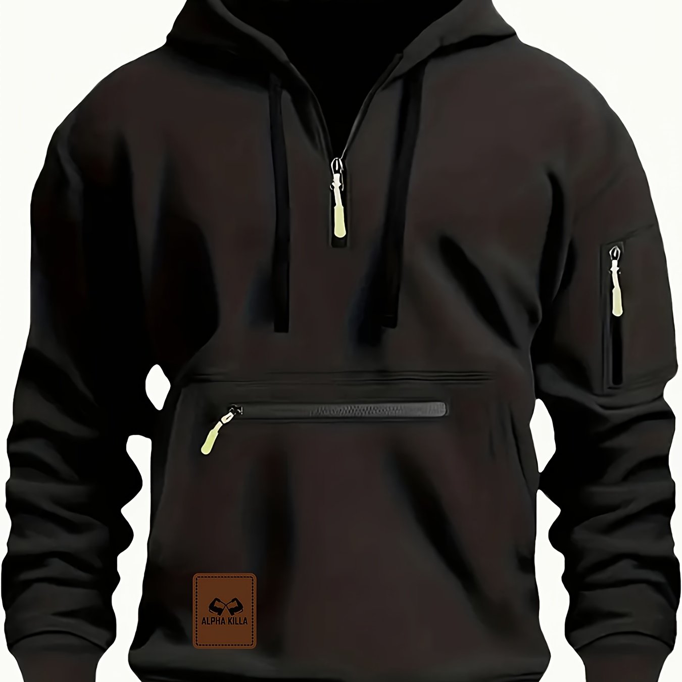 Mens HalfZip Hoodie with Kangaroo Pocket - Taylor K Shop