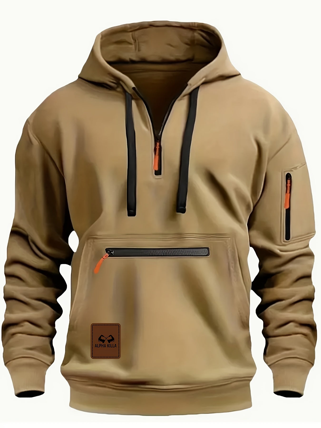 Mens HalfZip Hoodie with Kangaroo Pocket - Taylor K Shop