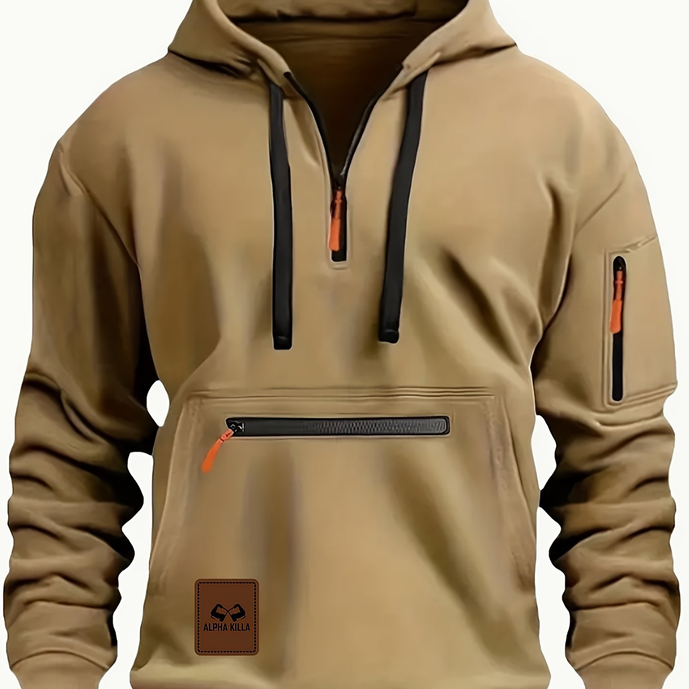 Mens HalfZip Hoodie with Kangaroo Pocket - Taylor K Shop