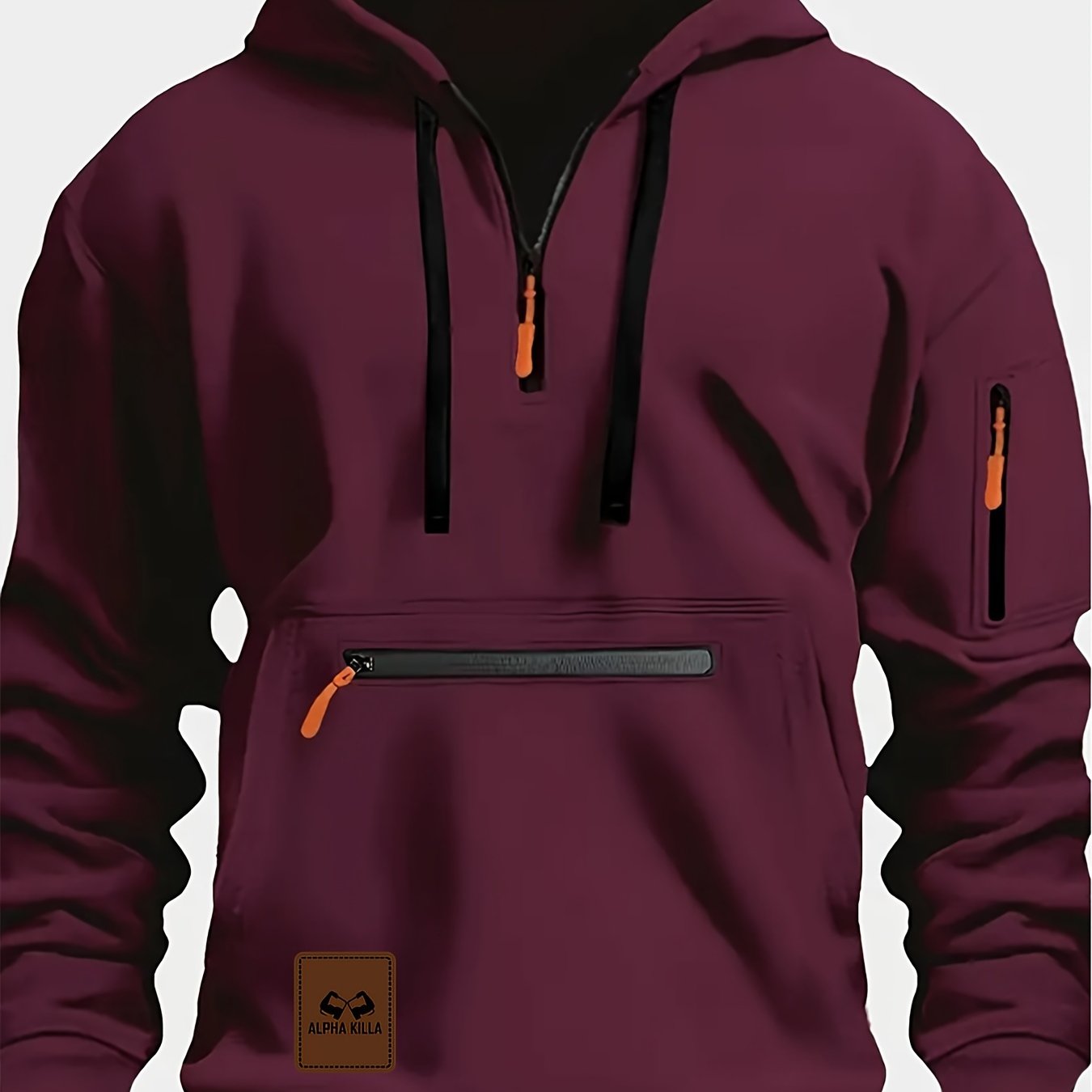 Mens HalfZip Hoodie with Kangaroo Pocket - Taylor K Shop