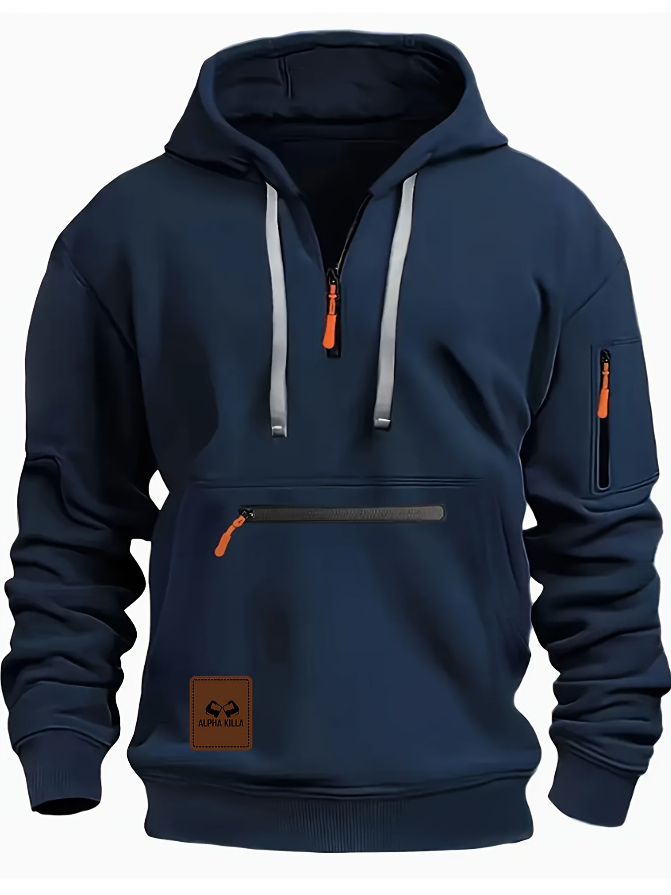 Mens HalfZip Hoodie with Kangaroo Pocket - Taylor K Shop