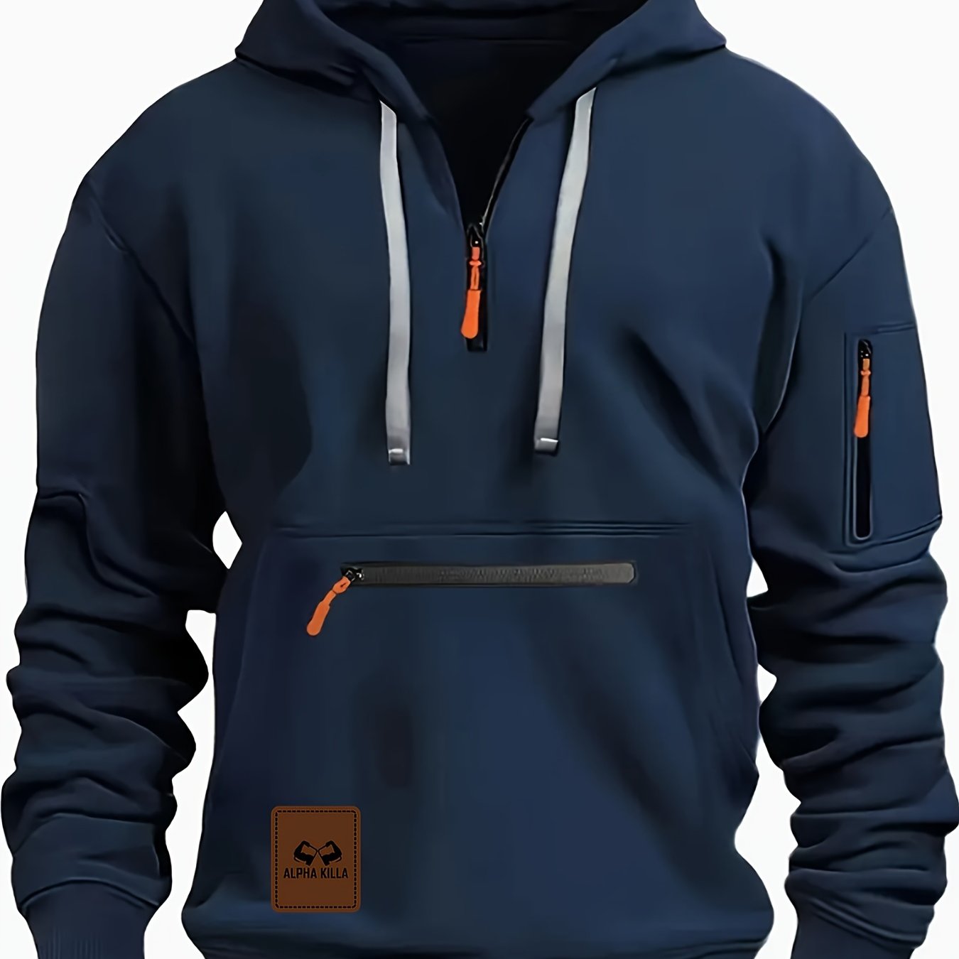 Mens HalfZip Hoodie with Kangaroo Pocket - Taylor K Shop