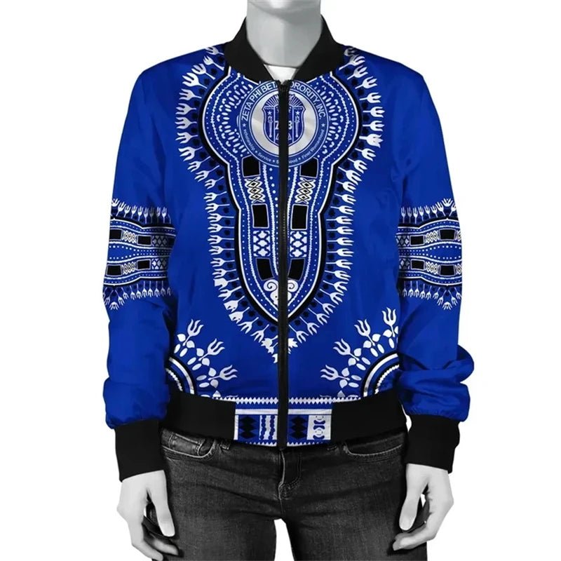 Mens Vintage African Print 3D Zip Jacket - Taylor K Shop
